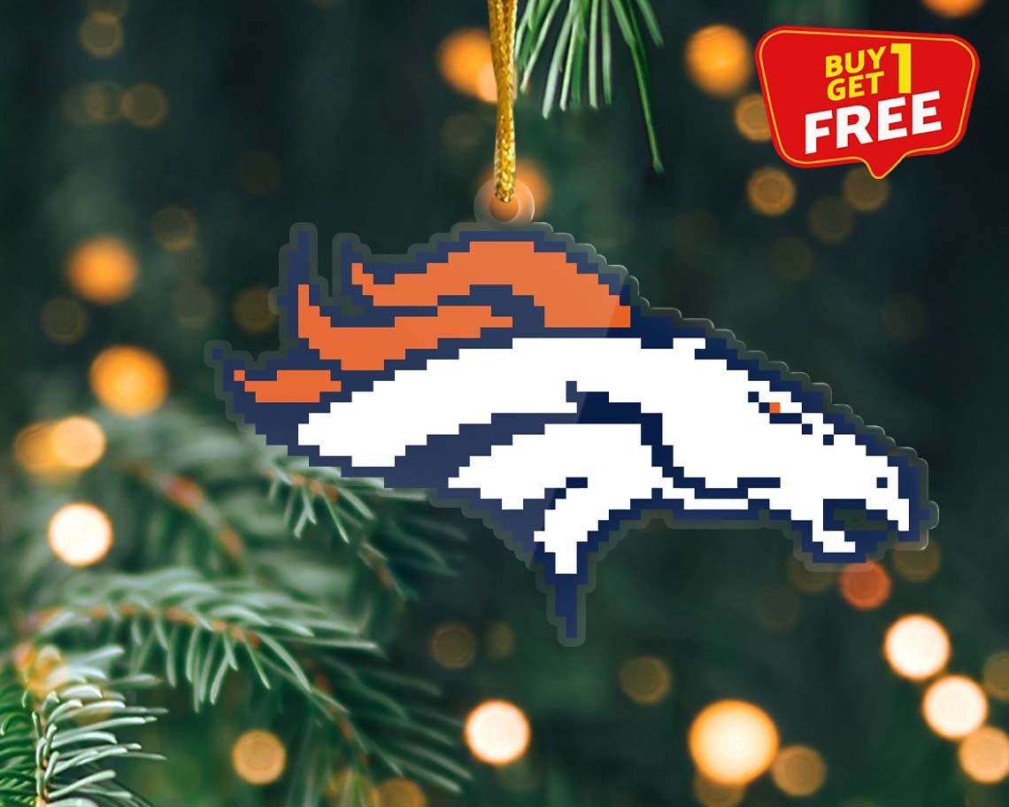 Denver Broncos Ornament NFL Logo Pixel PT58894