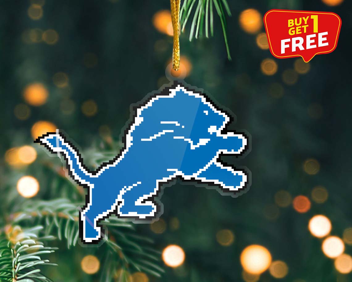 Detroit Lions Ornament NFL Logo Pixel PT58895