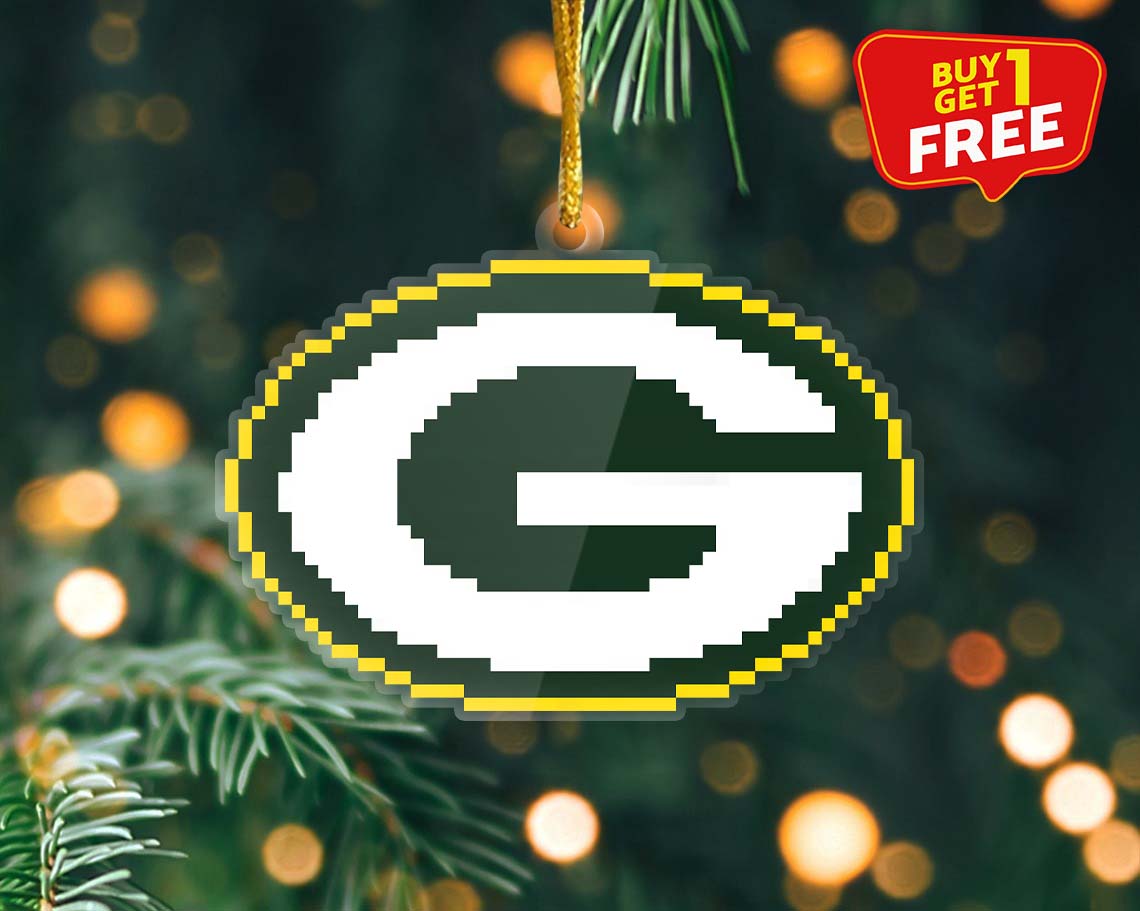 Green Bay Packers Ornament NFL Logo Pixel PT58896