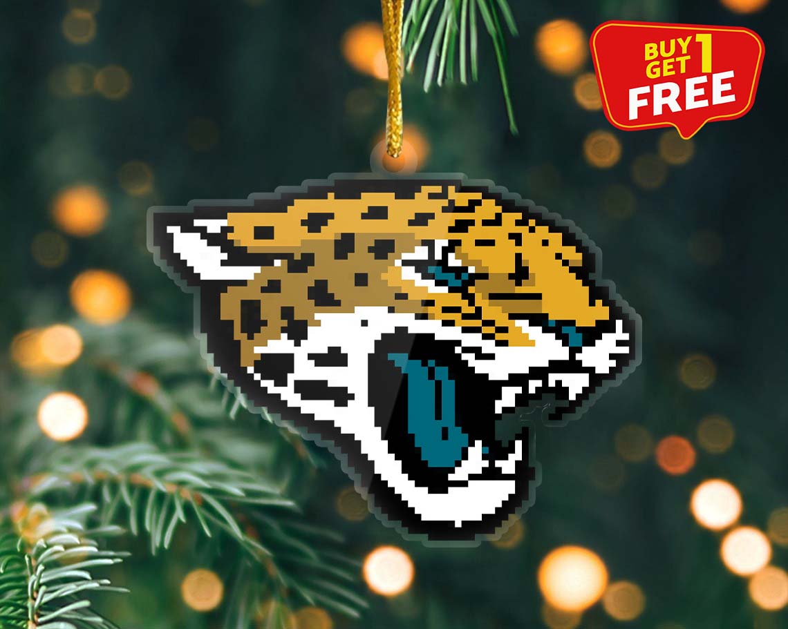 Jacksonville Jaguars Ornament NFL Logo Pixel PT58899