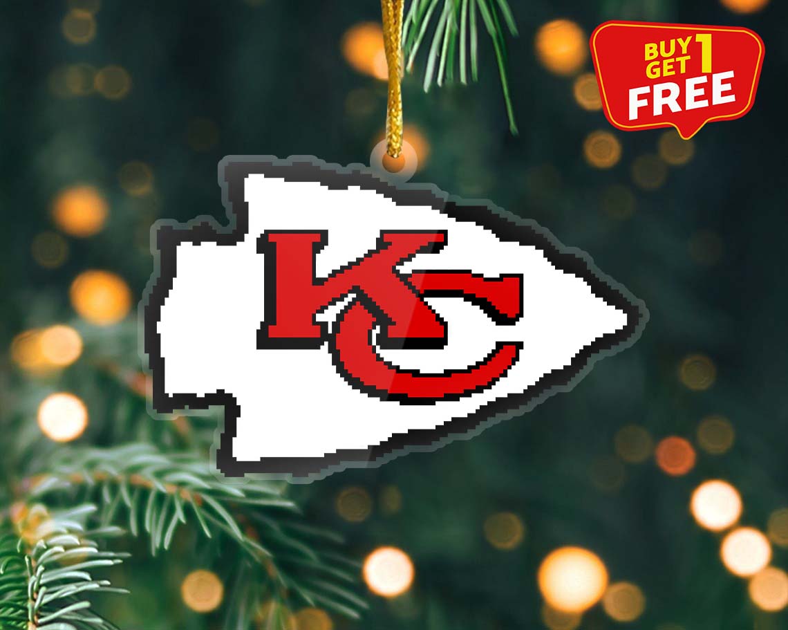 Kansas City Chiefs Ornament NFL Logo Pixel PT58900