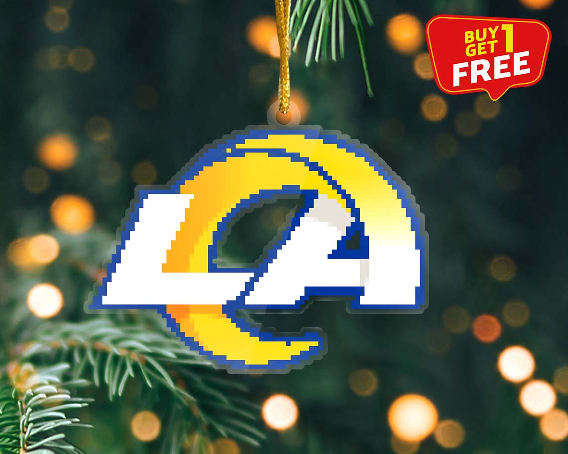 Los Angeles Rams Ornament NFL Logo Pixel PT58903