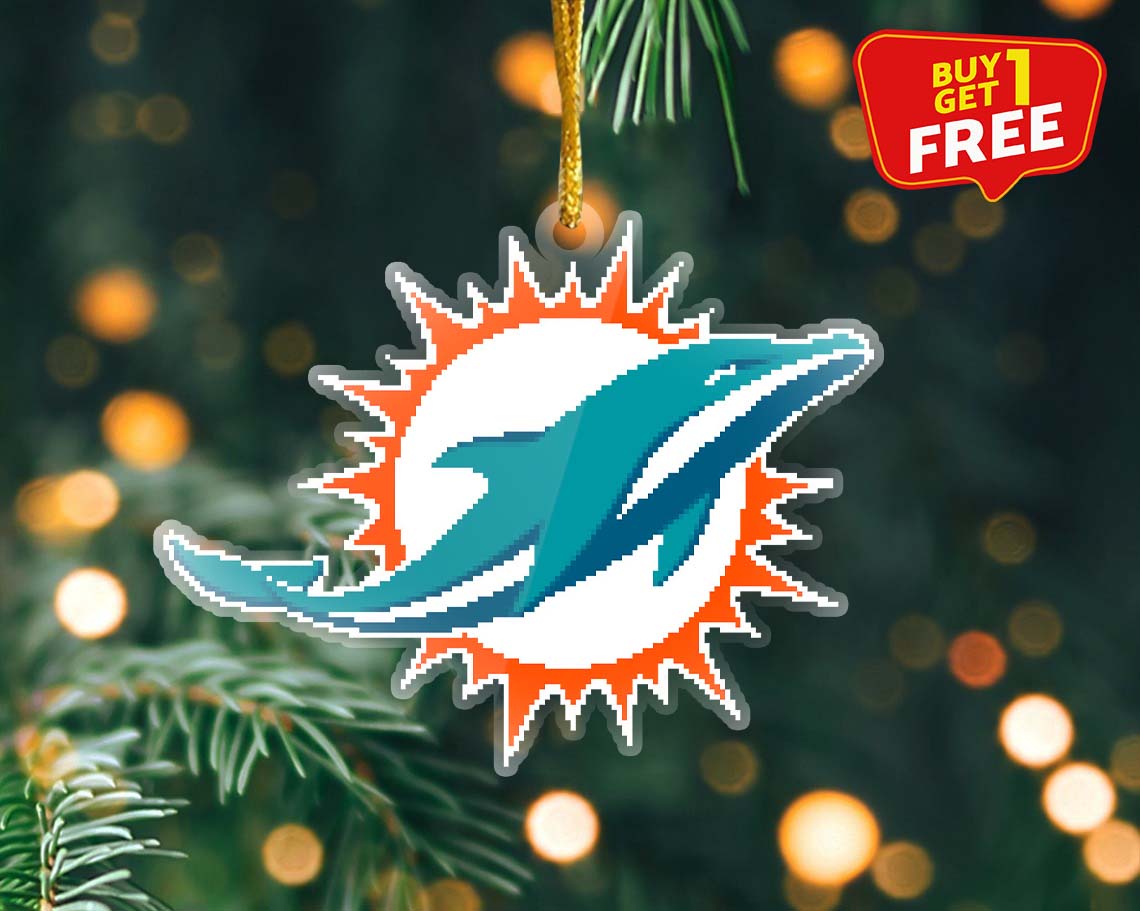 Miami Dolphins Ornament NFL Logo Pixel PT58904