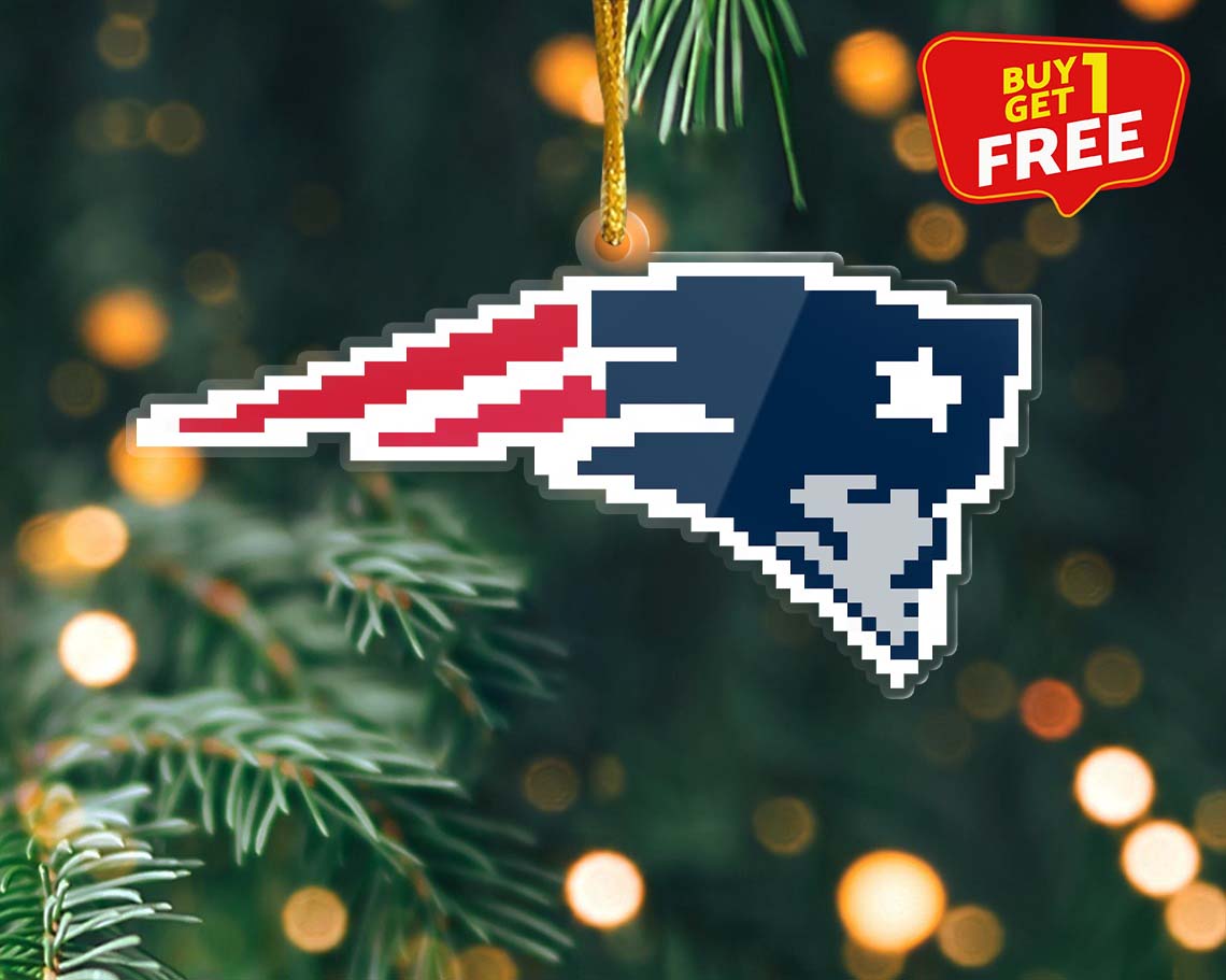 New England Patriots Ornament NFL Logo Pixel PT58906