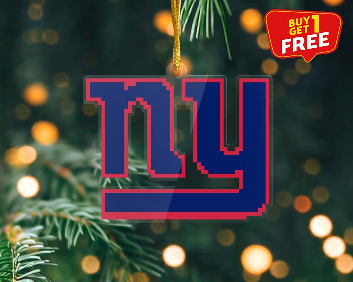 New York Giants Ornament NFL Logo Pixel PT58908