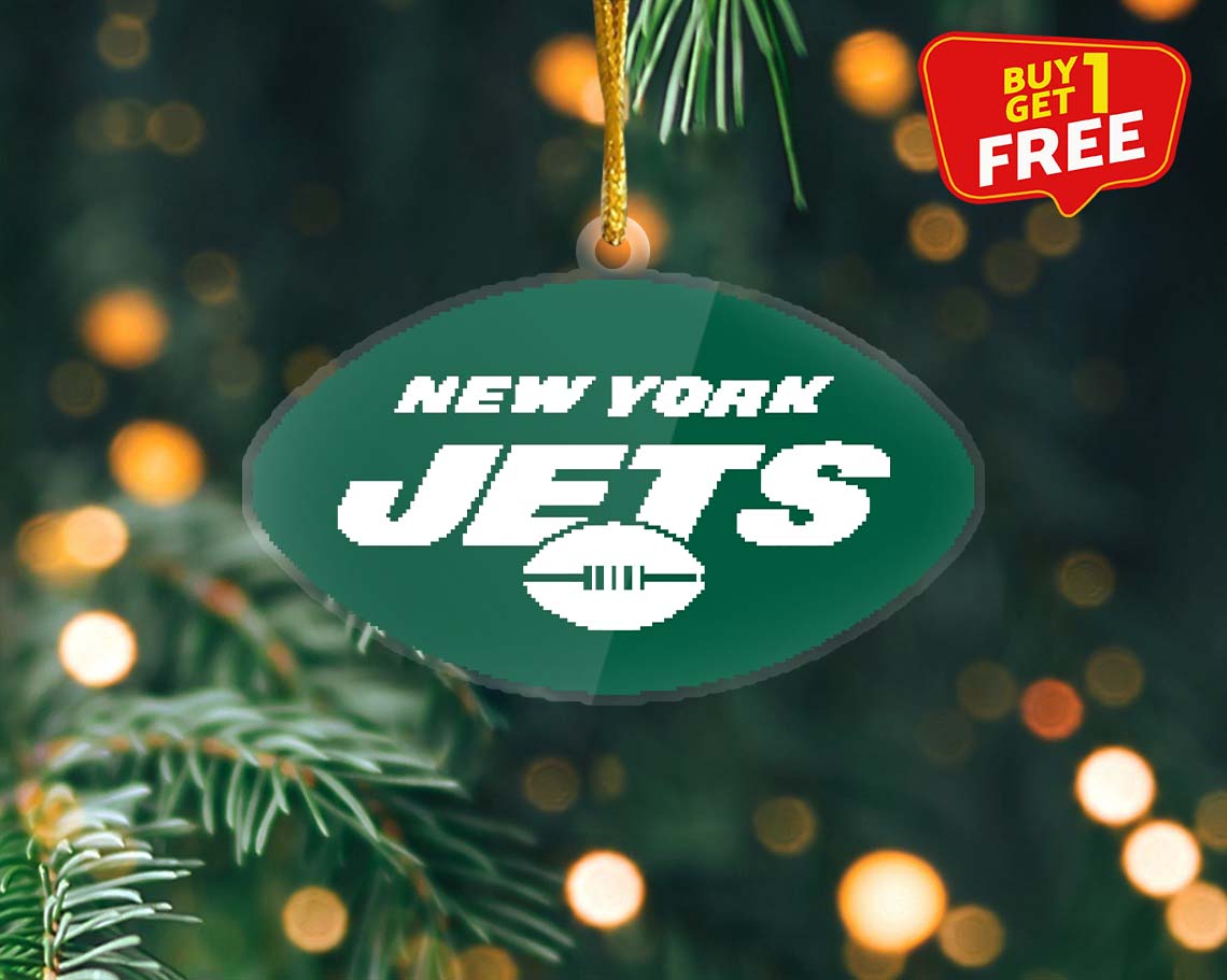 New York Jets Ornament NFL Logo Pixel PT58909