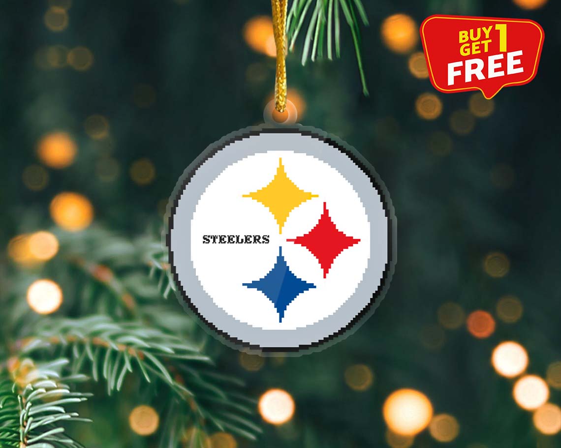 Pittsburgh Steelers Ornament NFL Logo Pixel PT58911