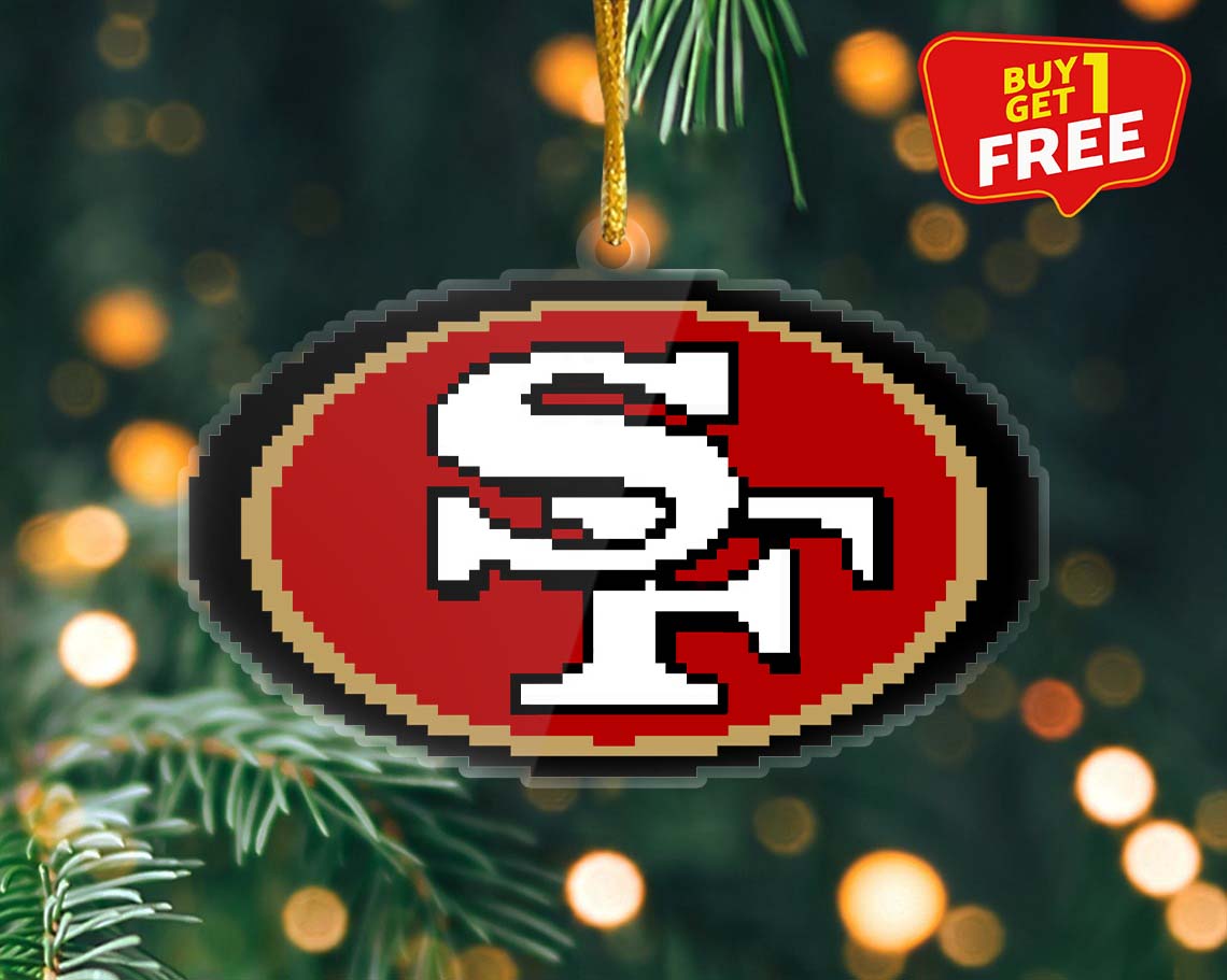 San Francisco 49ers Ornament NFL Logo Pixel PT58912