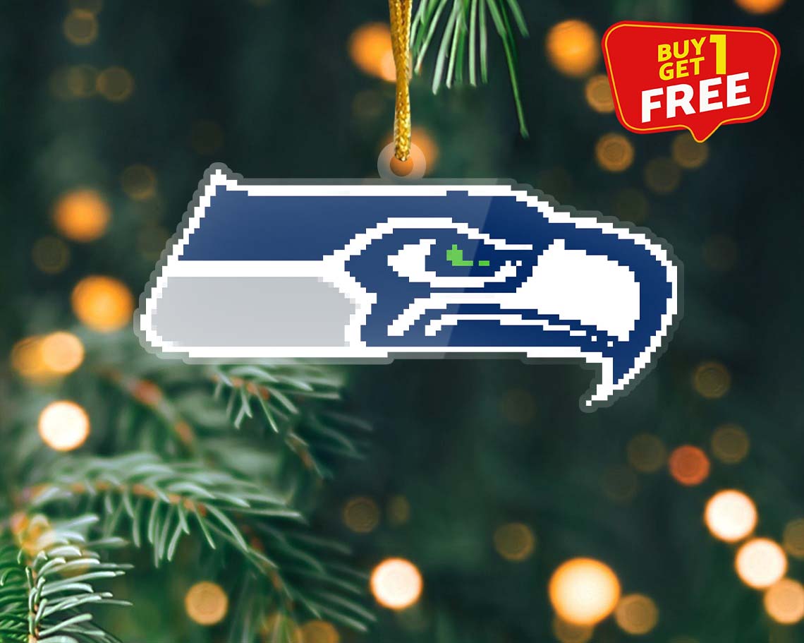 Seattle Seahawks Ornament NFL Logo Pixel PT58913