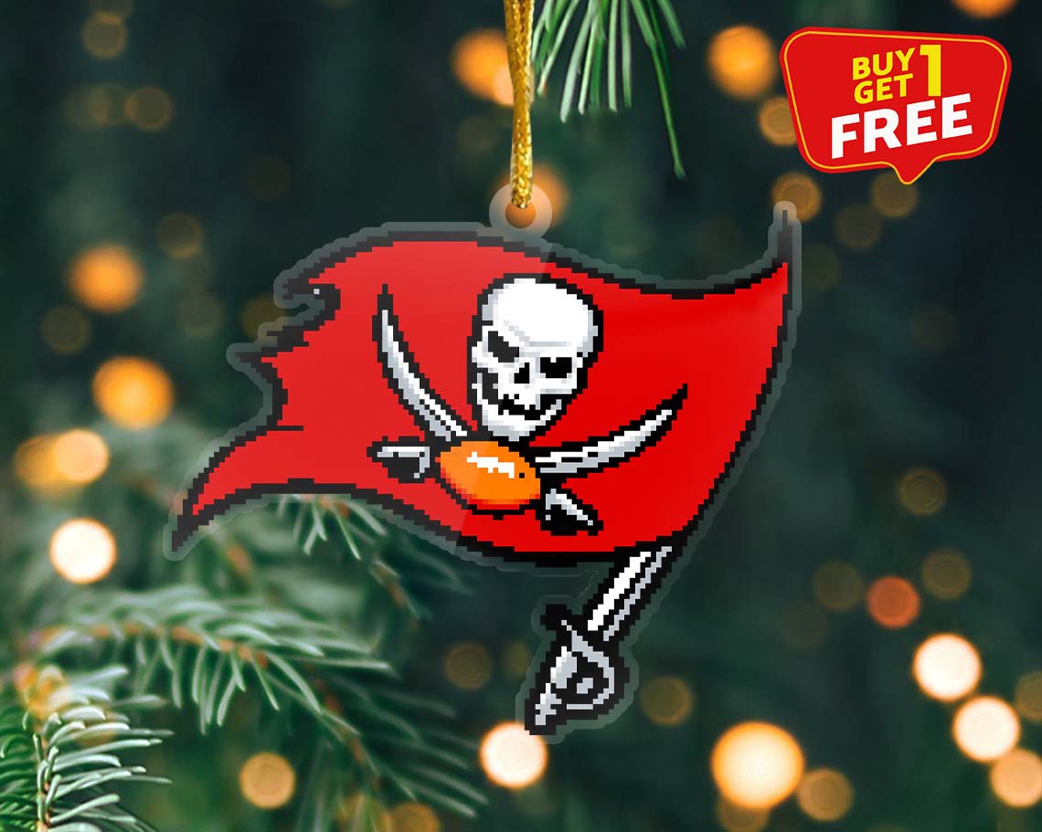 Tampa Bay Buccaneers Ornament NFL Logo Pixel PT58914