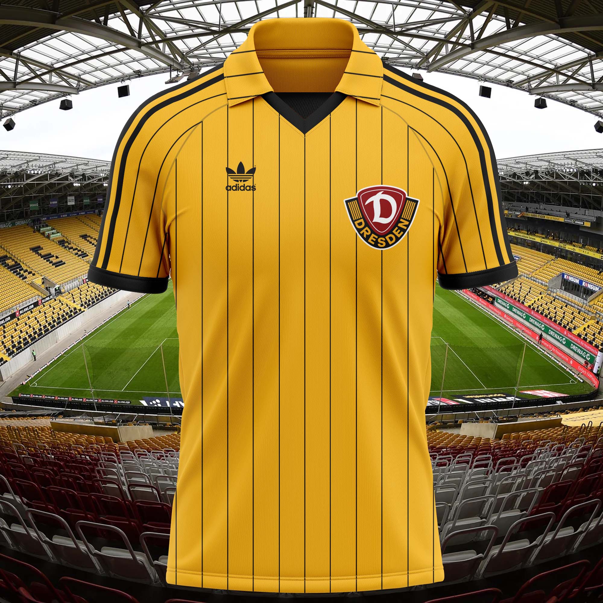 Dynamo Dresden 1986-87 Home Kit Retro Shirt PT59001