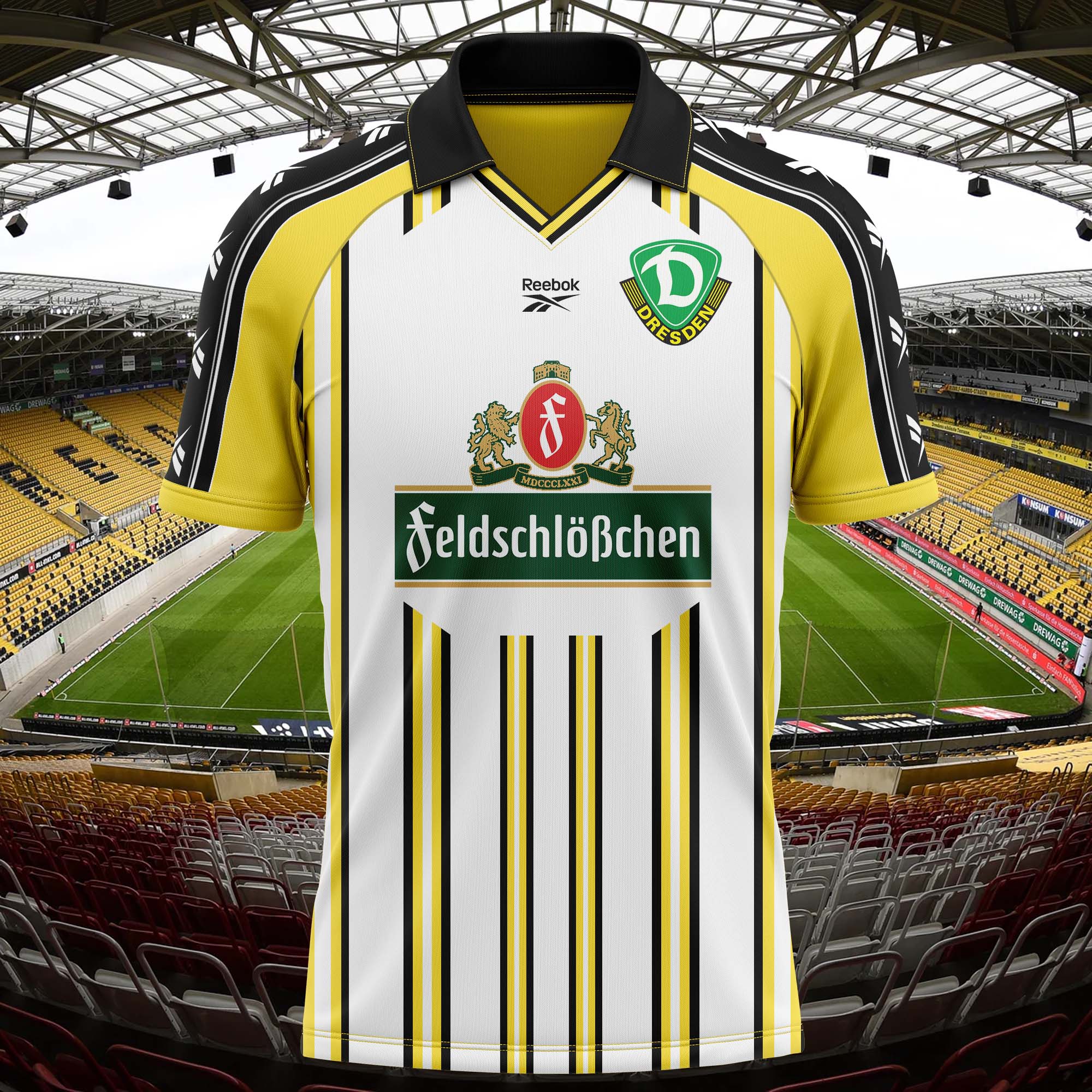 Dynamo Dresden 1999-00 Home Kit Retro Shirt PT59004