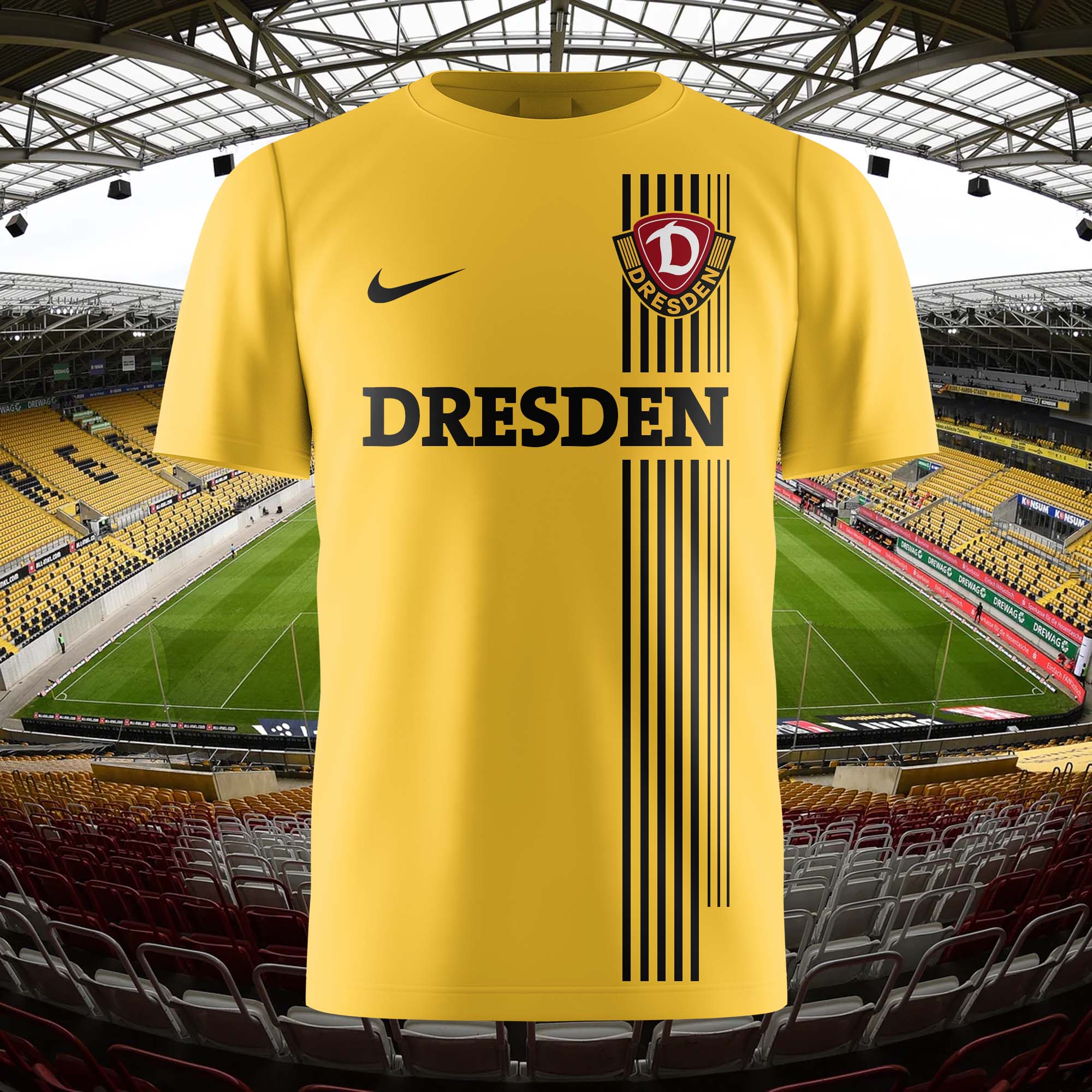 Dynamo Dresden 2014-15 Home Kit Retro Shirt PT59006