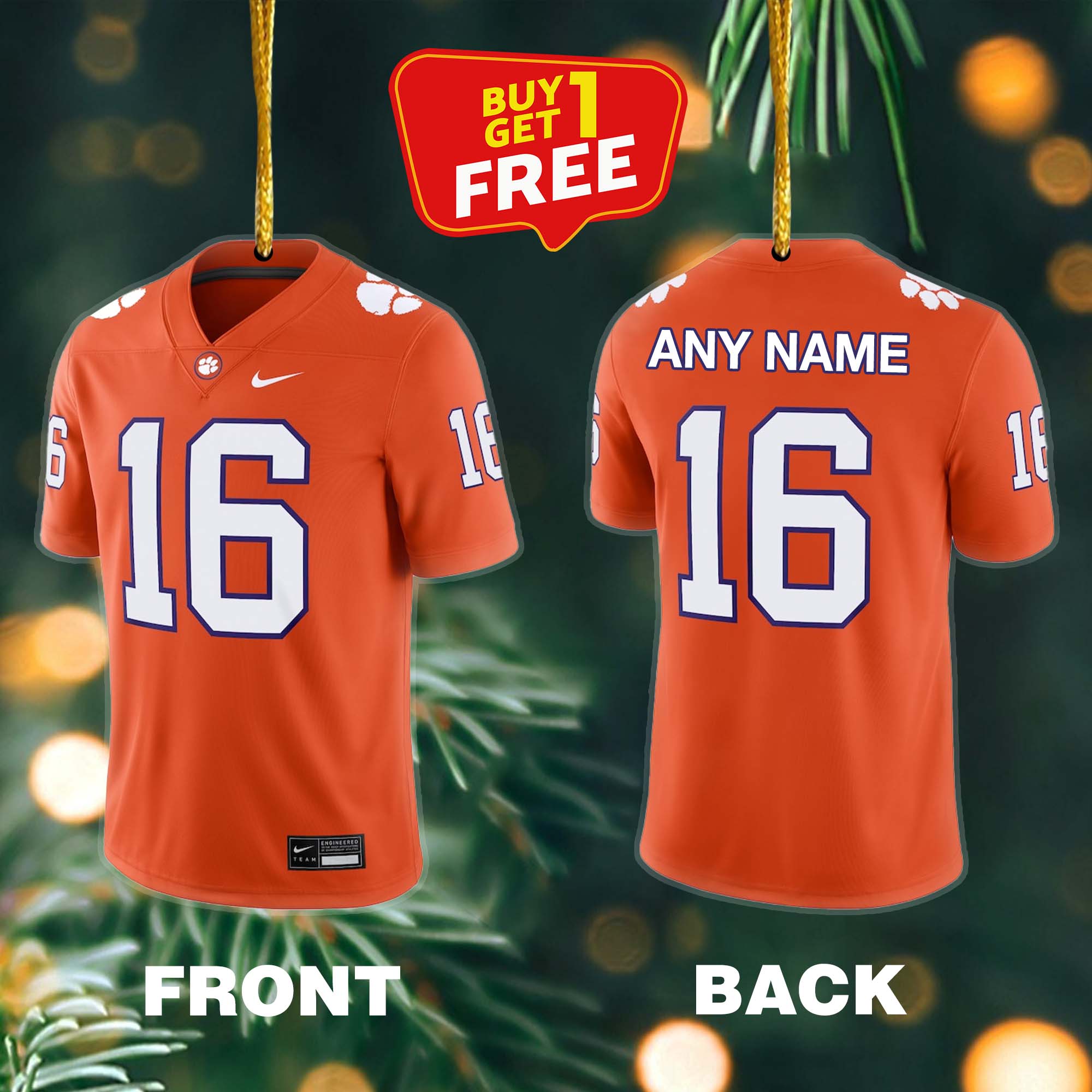 Ornament Football Jersey Clemson Tigers PT59109