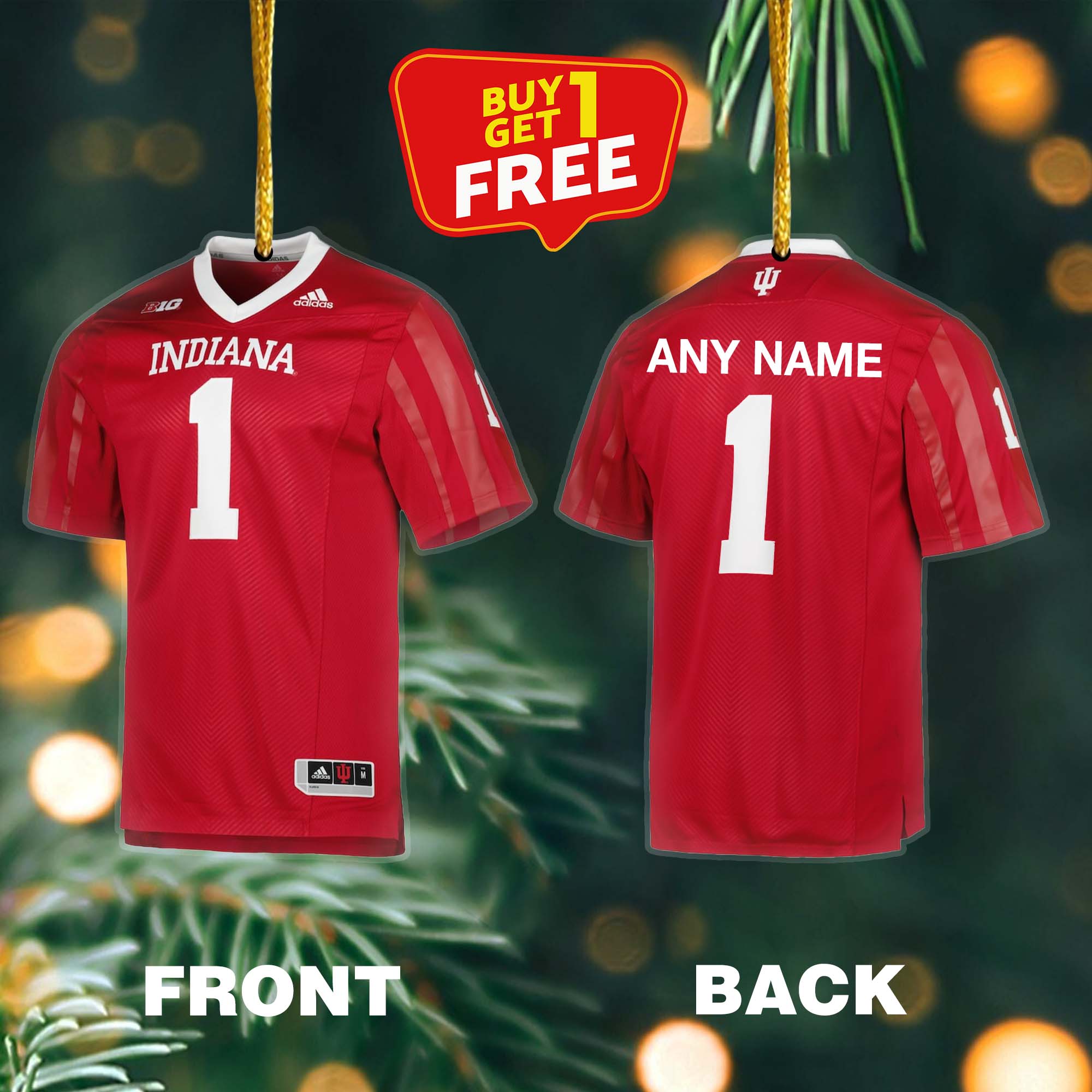 Ornament Football Jersey Crimson Indiana Hoosiers PT59110