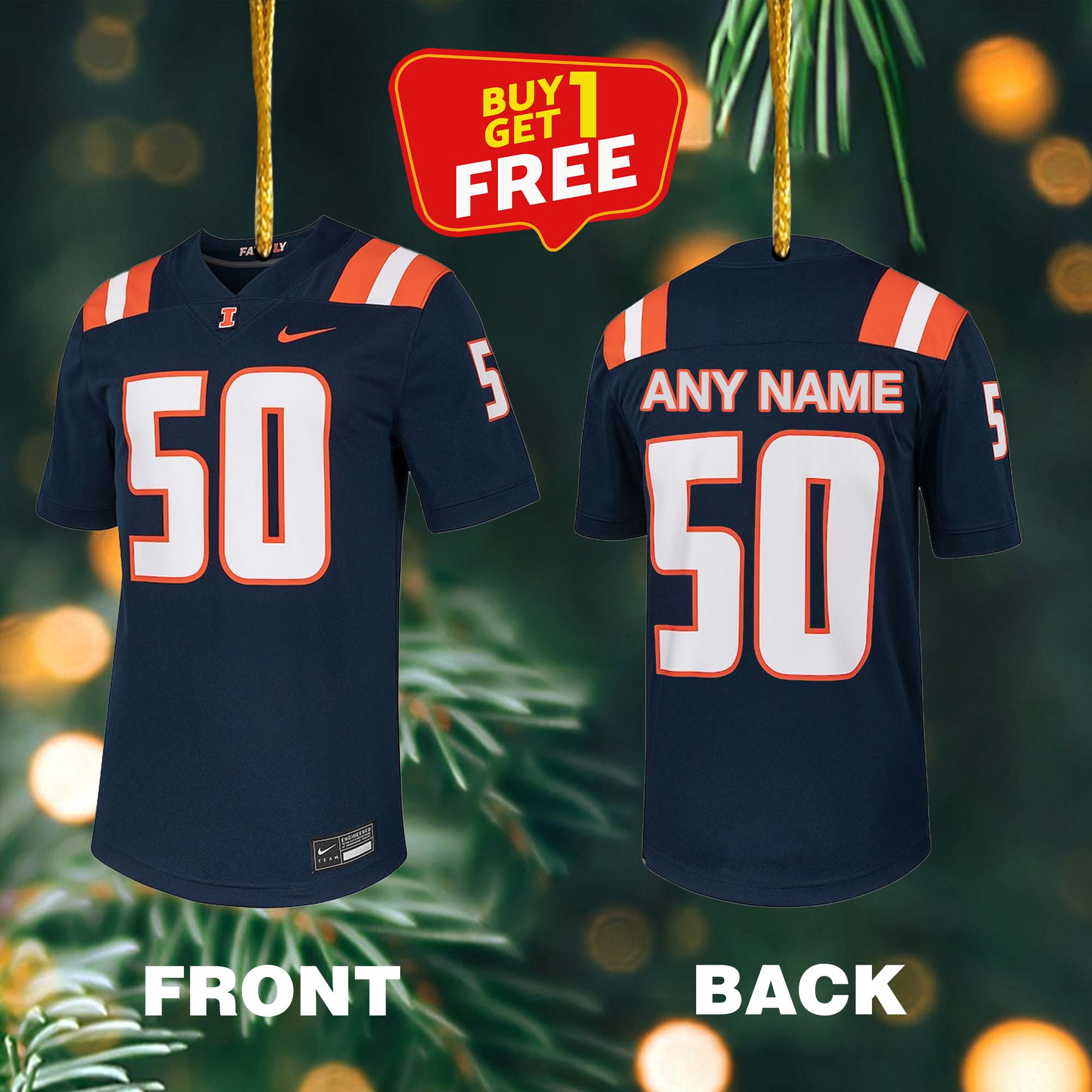 Ornament Football Jersey Illinois Fighting Illini PT59112