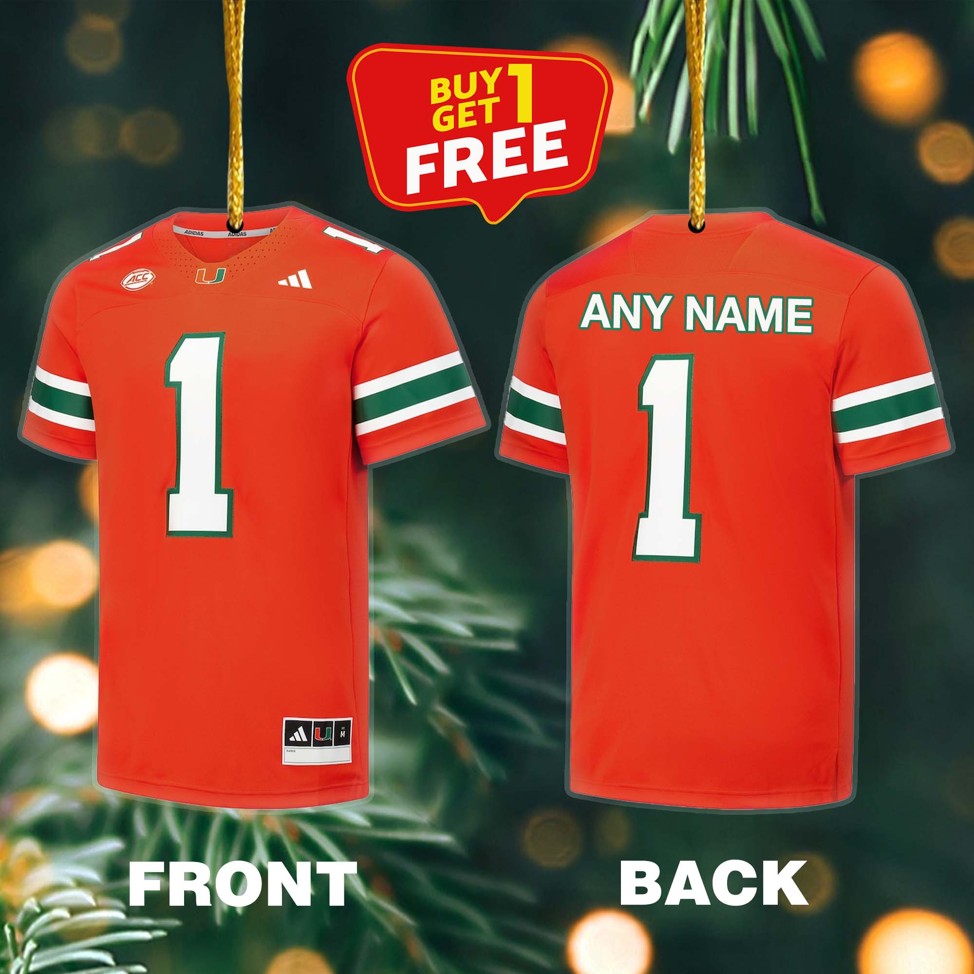 Ornament Football Jersey Miami Hurricanes PT59116