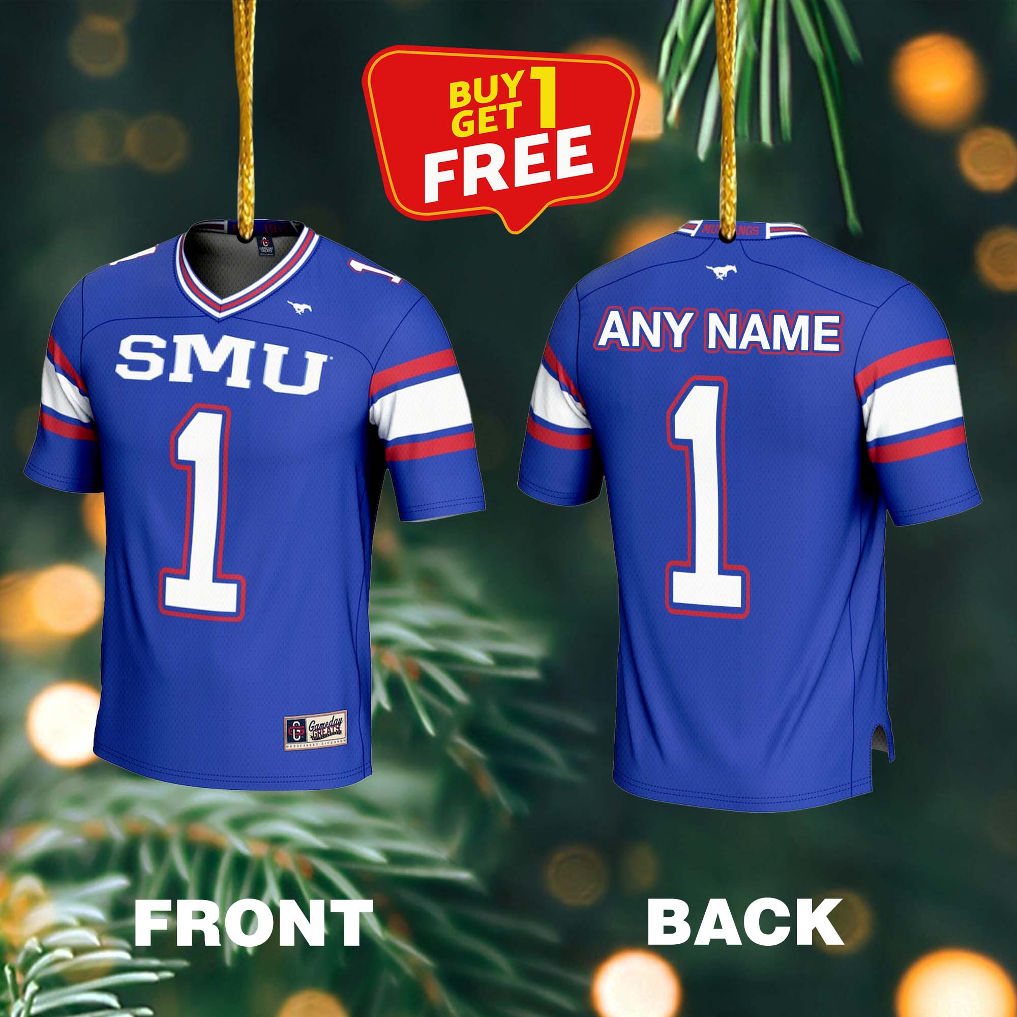 Ornament Football Jersey SMU Mustangs PT59124