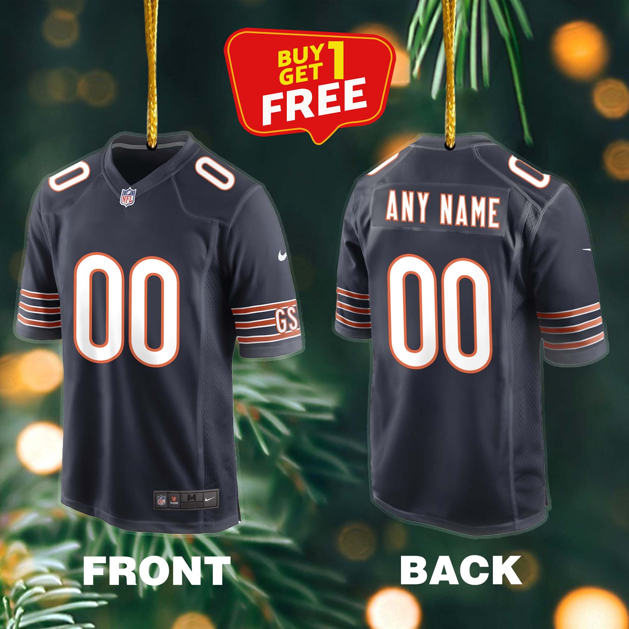 Ornament Football Jersey NFL Chicago Bears PT59152