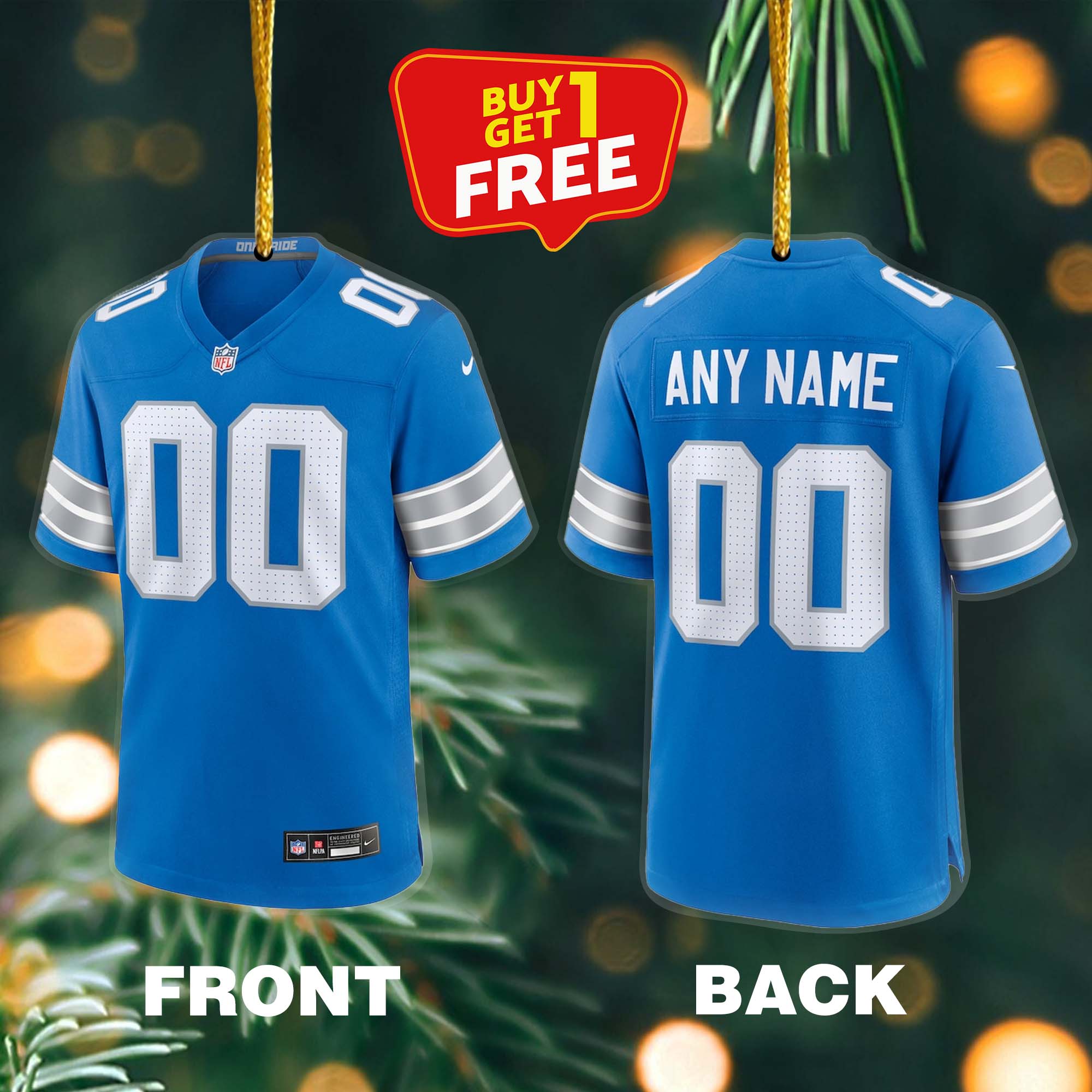 Ornament Football Jersey NFL Detroit Lions PT59155