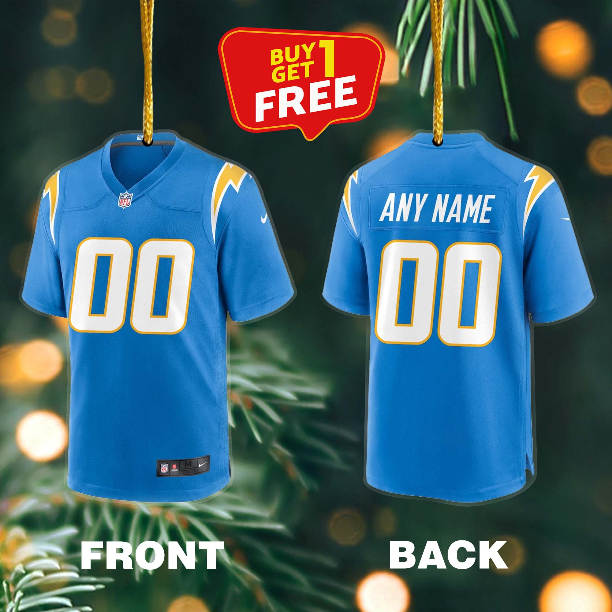 Ornament Football Jersey NFL Los Angeles Chargers PT59159