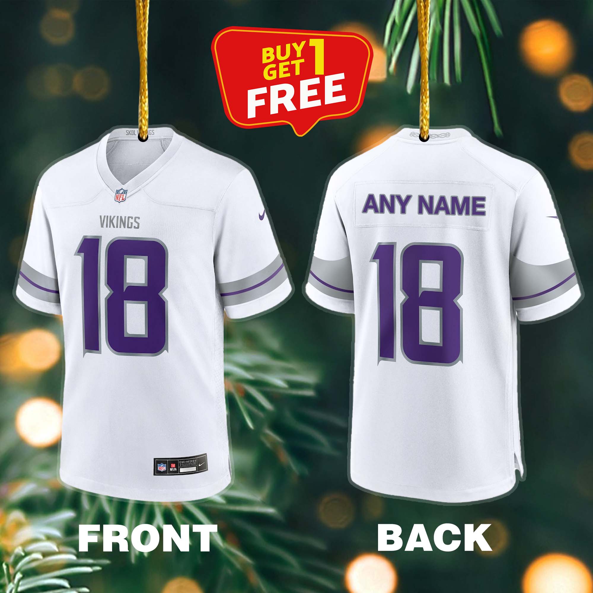 Ornament Football Jersey NFL Minnesota Vikings PT59162