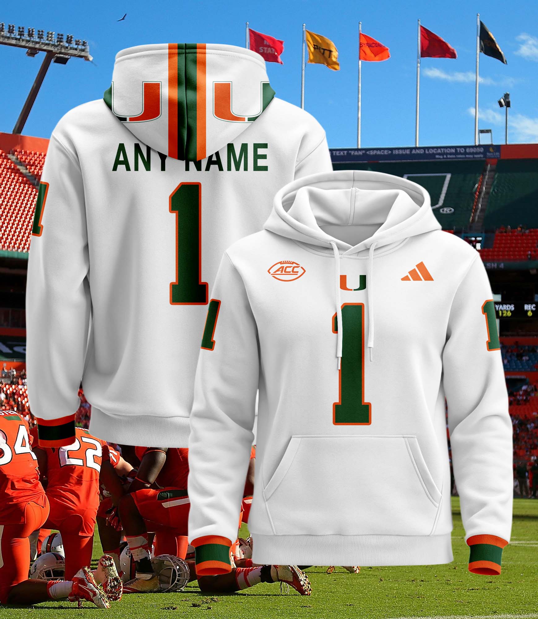 Miami Hurricanes 2024 White Hoodie PT59229