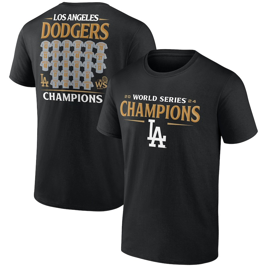 Los Angeles Dodgers 2024 World Series Champions Jersey Roster T-Shirt PT59252