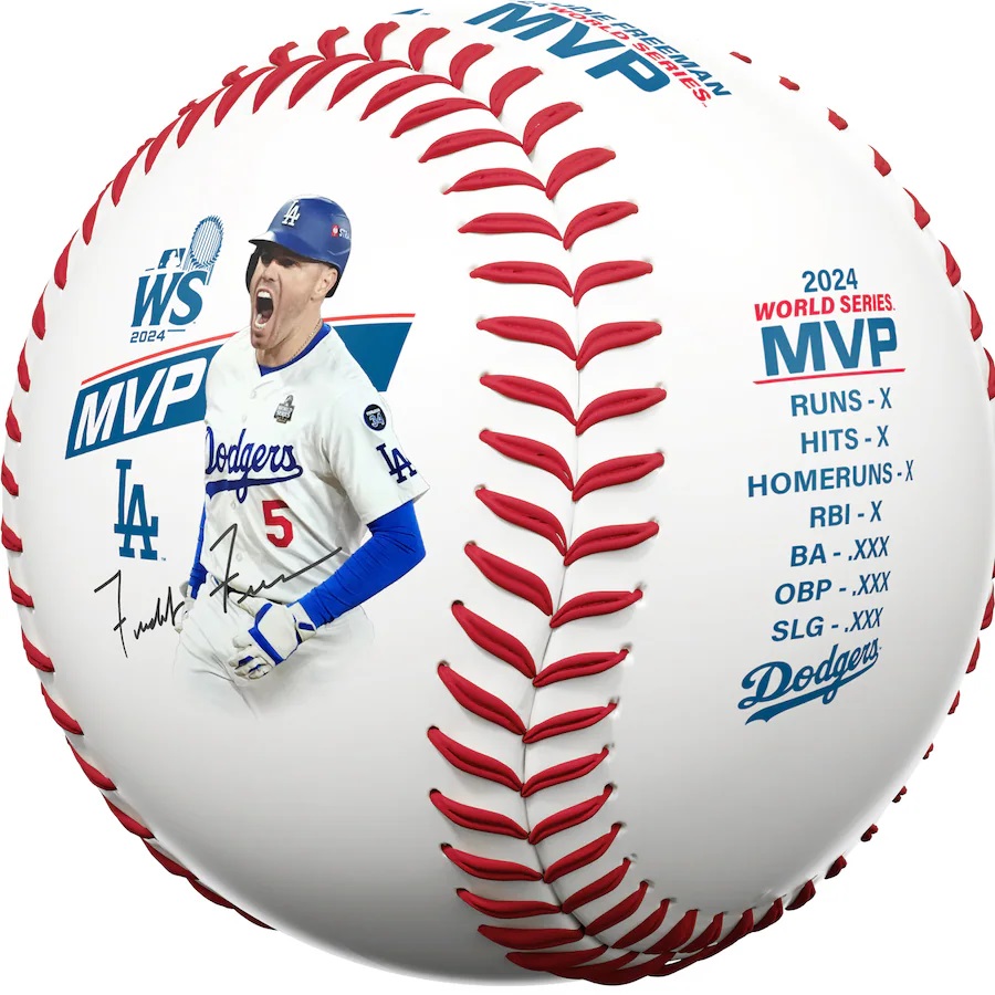 Los Angeles Dodgers Freddie Freeman Rawlings 2024 World Series MVP Fanatics Exclusive Logo Baseball PT59287