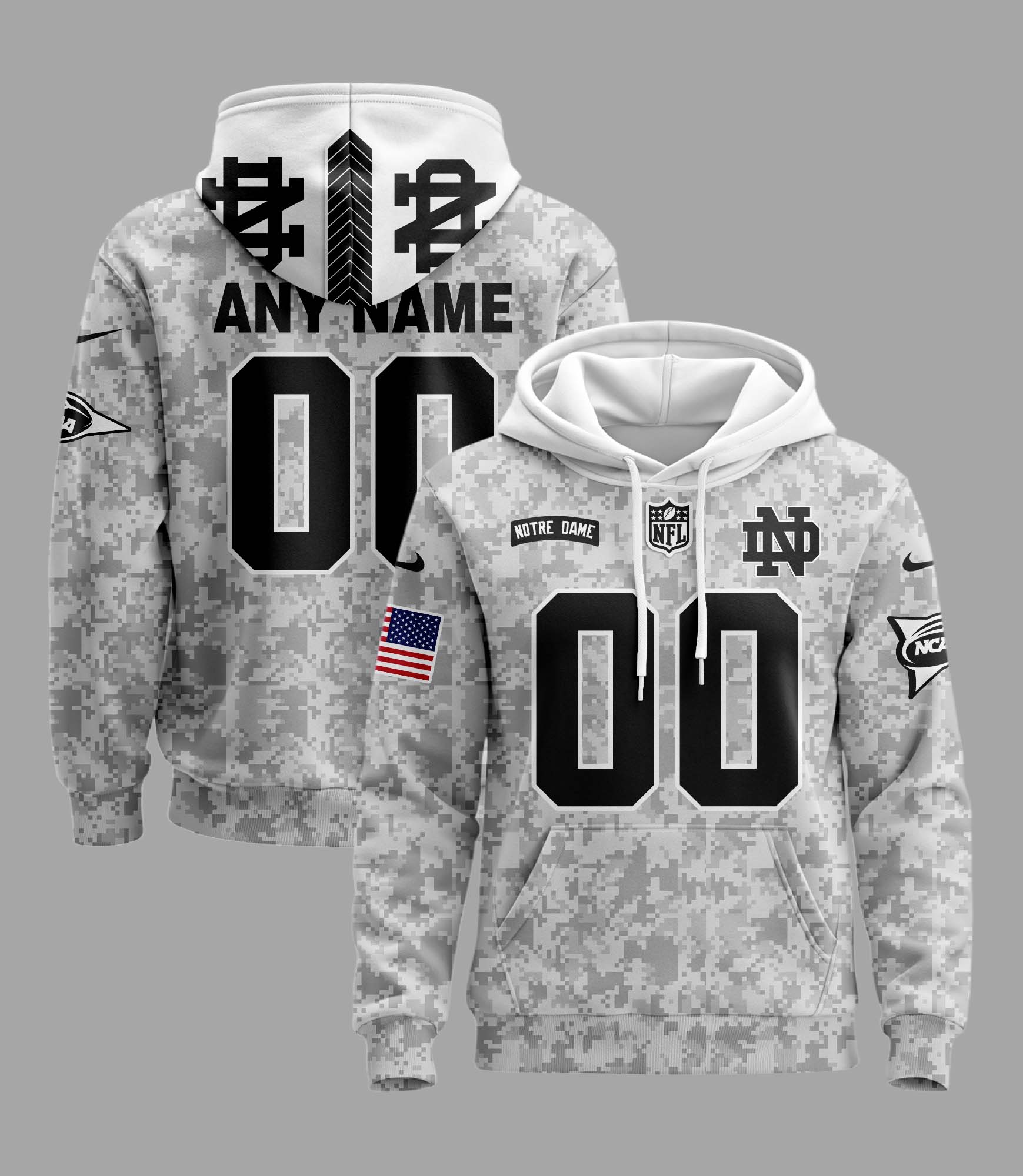 Notre Dame Fighting Irish Arctic Camo Hoodie PT59685