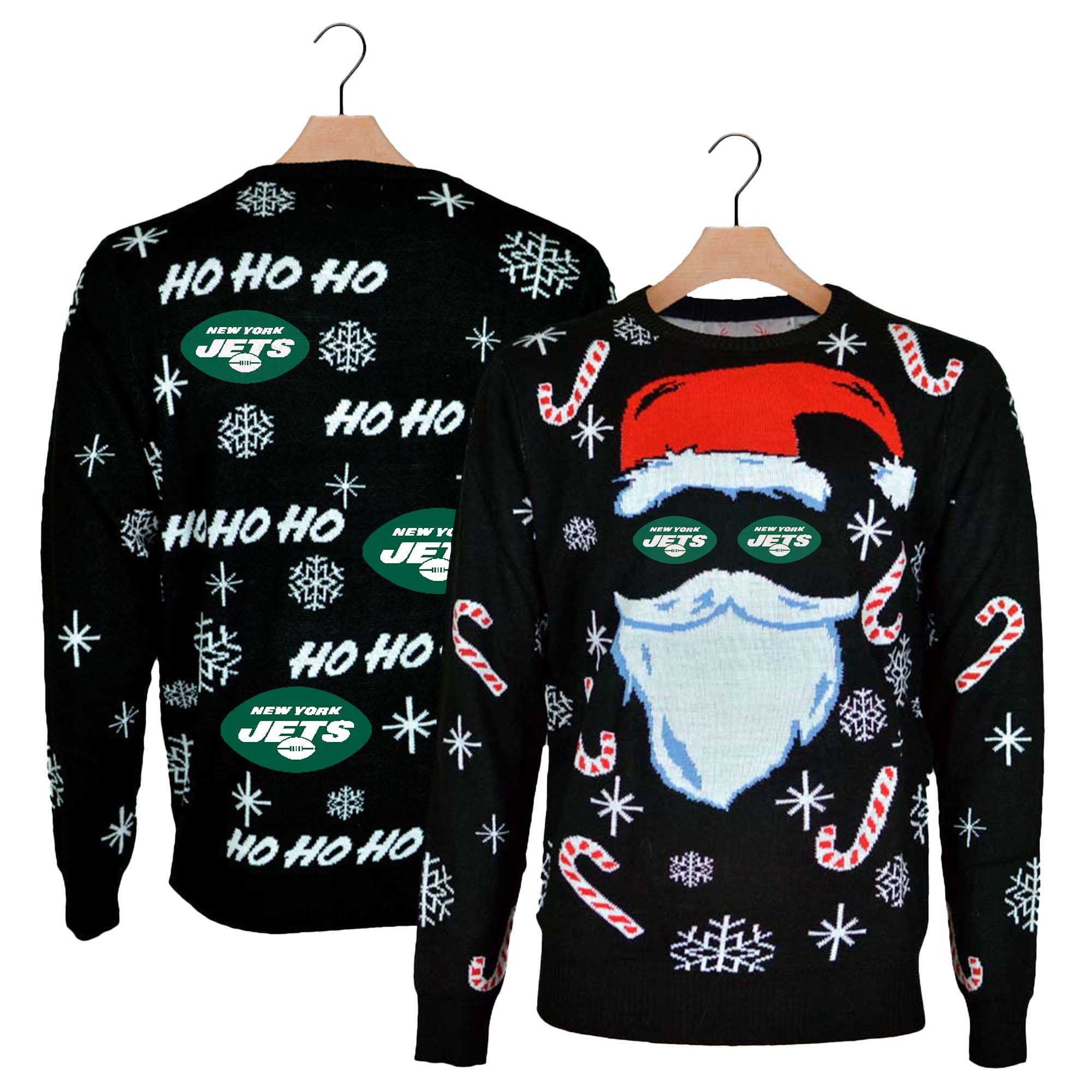 New York Jets Black Santa Ugly Christmas Sweater PT59760