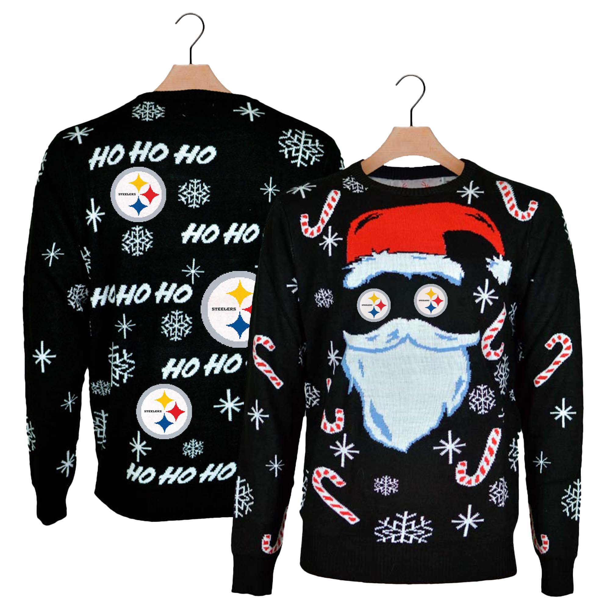 Pittsburgh Steelers Black Santa Ugly Christmas Sweater PT59762