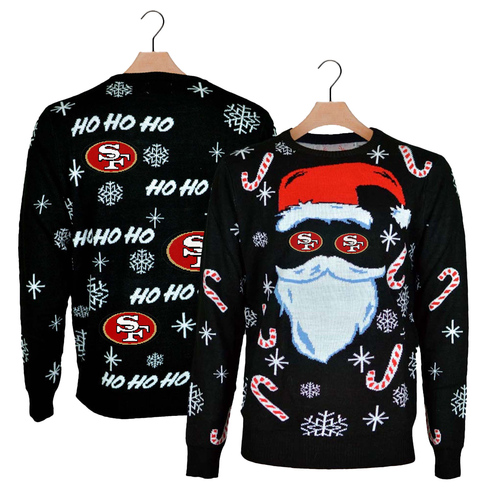 San Francisco 49ers Black Santa Ugly Christmas Sweater PT59763