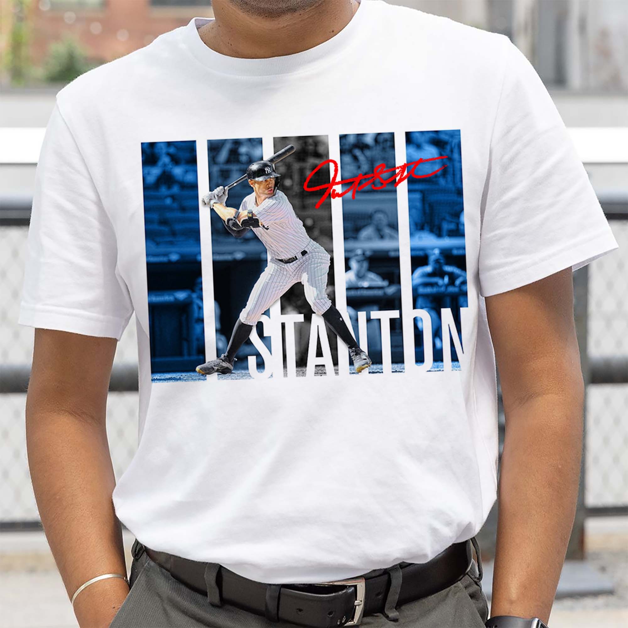 Giancarlo Stanton New York Yankees Framed T-shirt PT59918