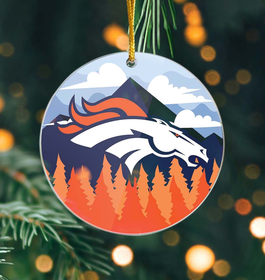 Denver Broncos Ornament Landscape Circle Sign PT59924