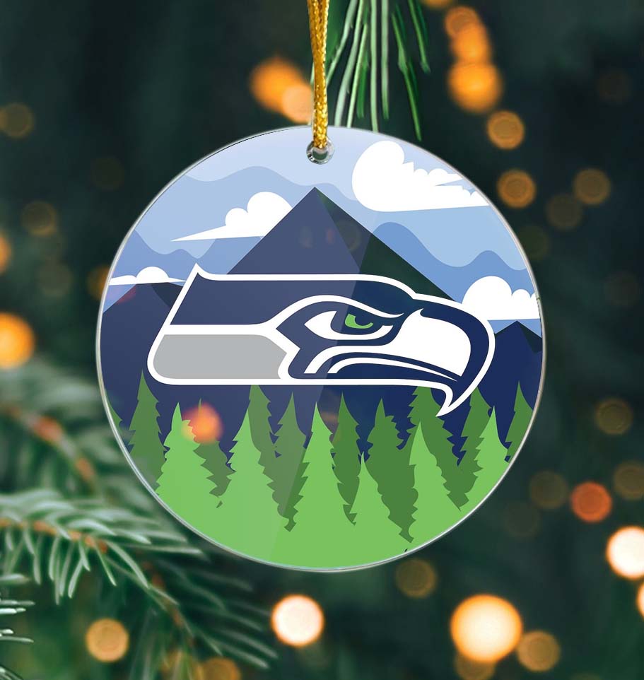 Seattle Seahawks Ornament Landscape Circle Sign PT59930