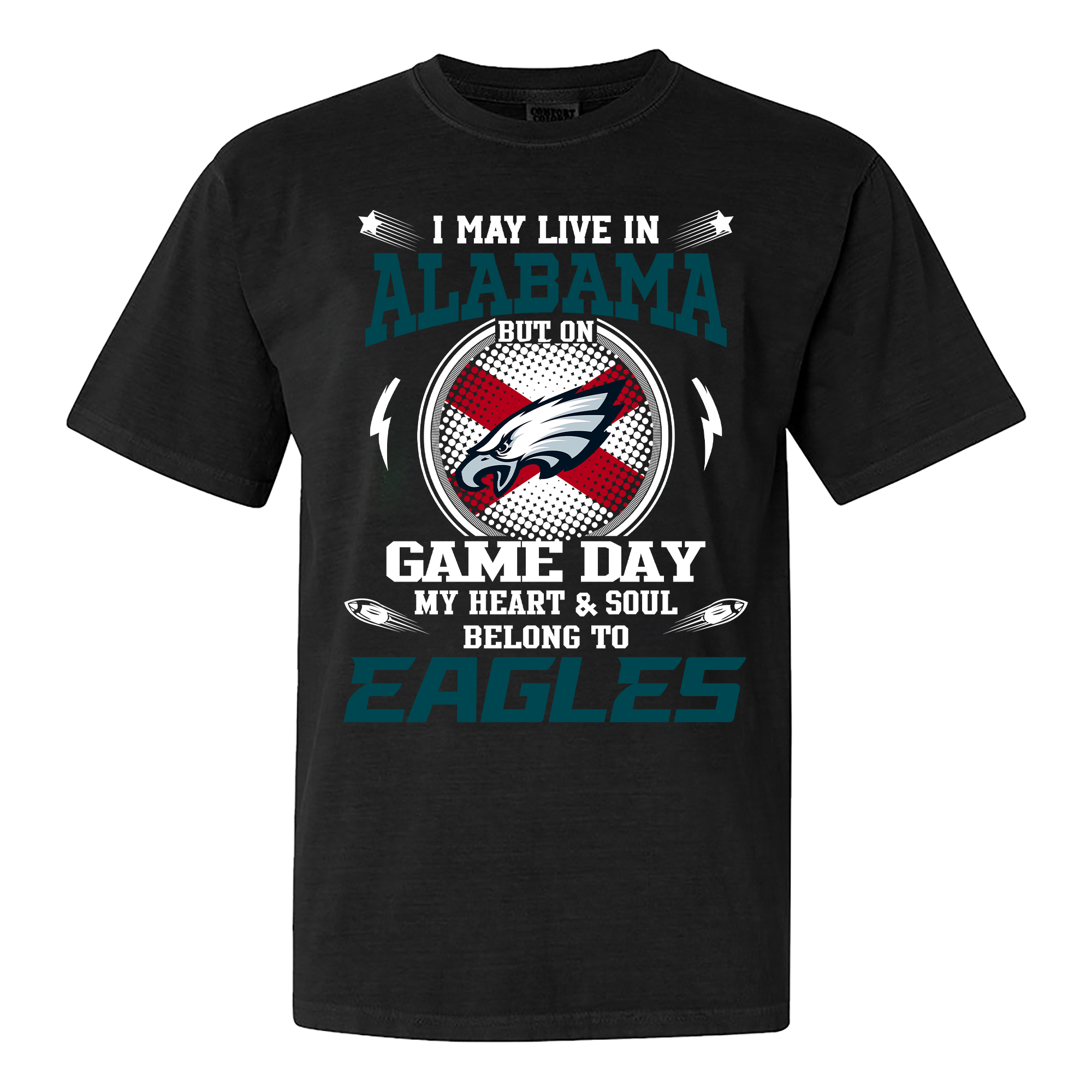 I May Live In Alabama But On Game Day My Heart And Soul Belongs To Philadelphia Eagles Shirt PT60006