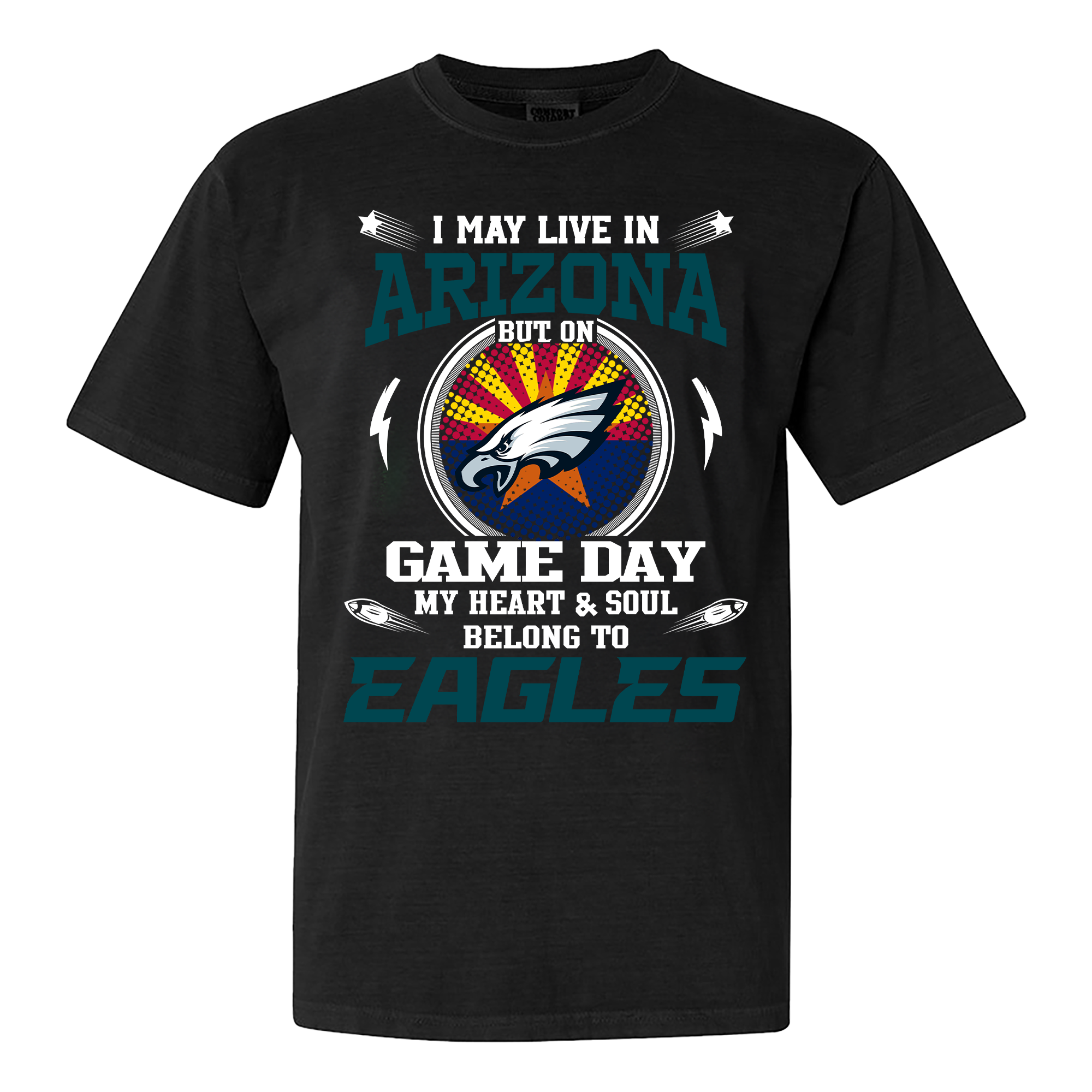 I May Live In Arizona But On Game Day My Heart And Soul Belongs To Philadelphia Eagles Shirt PT60008