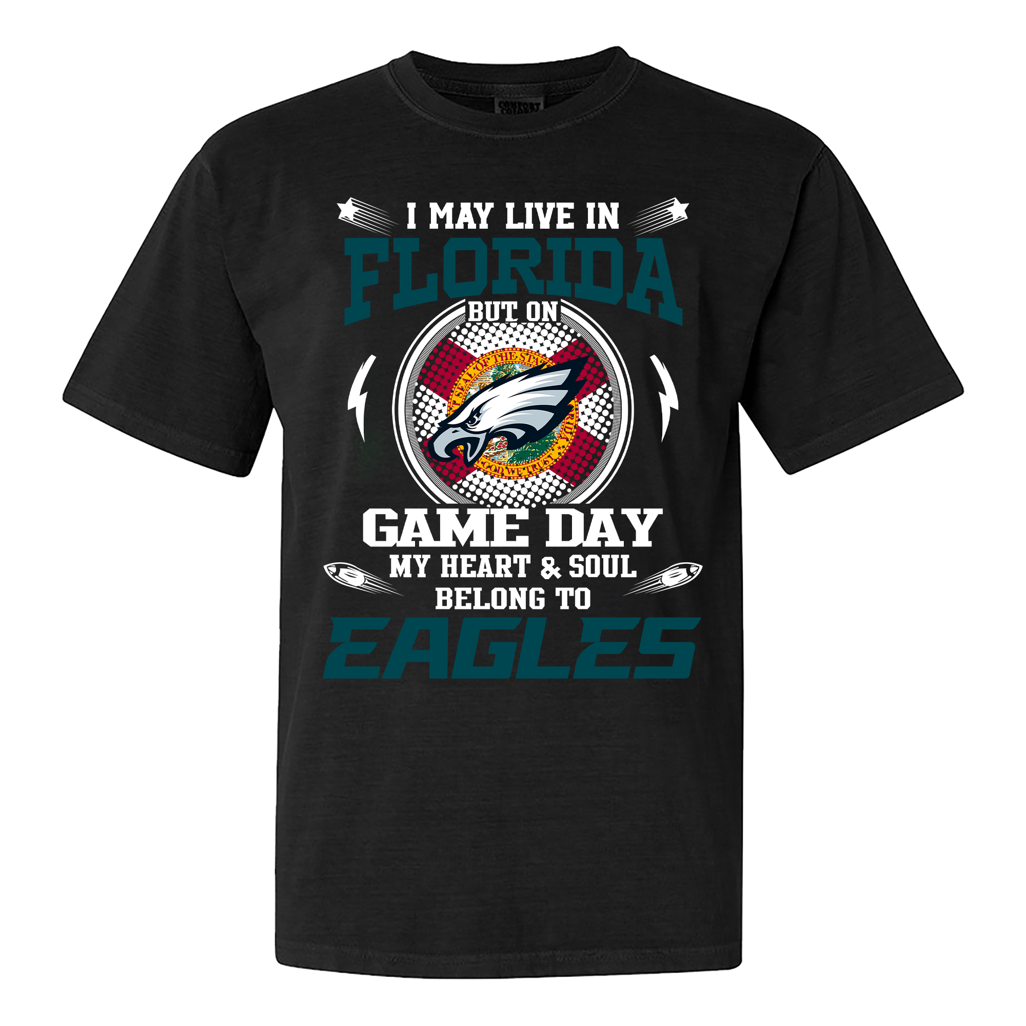 I May Live In Florida But On Game Day My Heart And Soul Belongs To Philadelphia Eagles Shirt PT60015