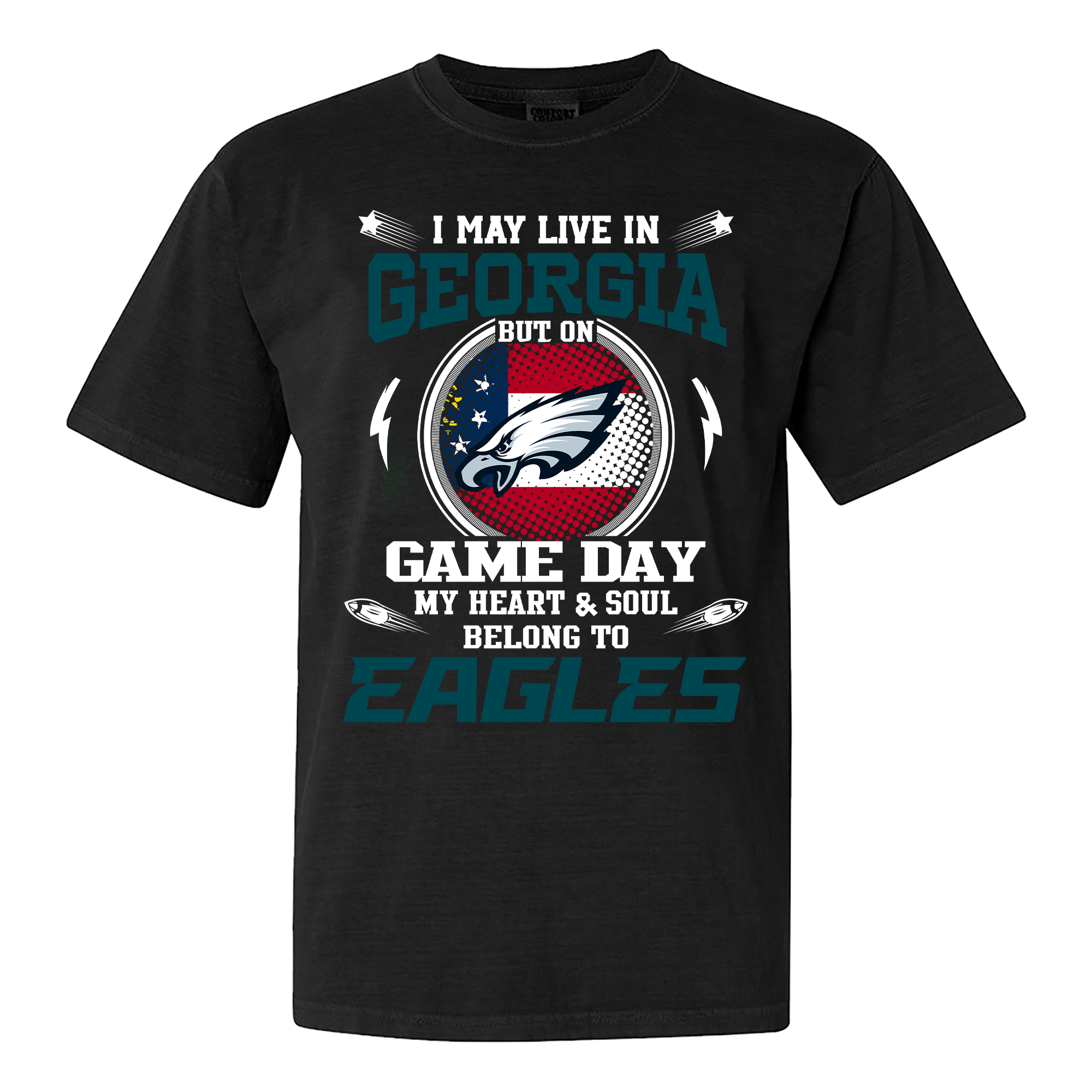 I May Live In Georgia But On Game Day My Heart And Soul Belongs To Philadelphia Eagles Shirt PT60016