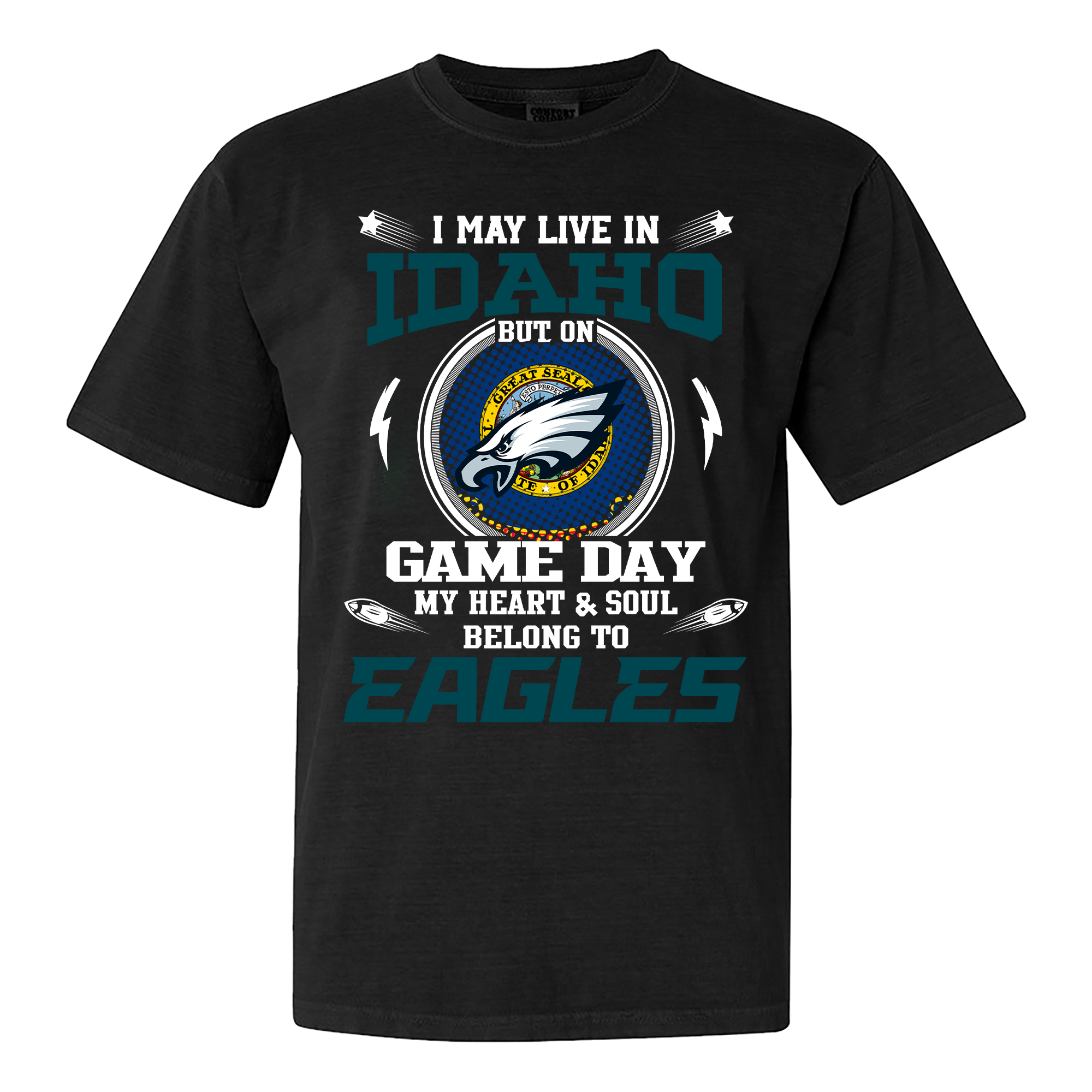 I May Live In Idaho But On Game Day My Heart And Soul Belongs To Philadelphia Eagles Shirt PT60018