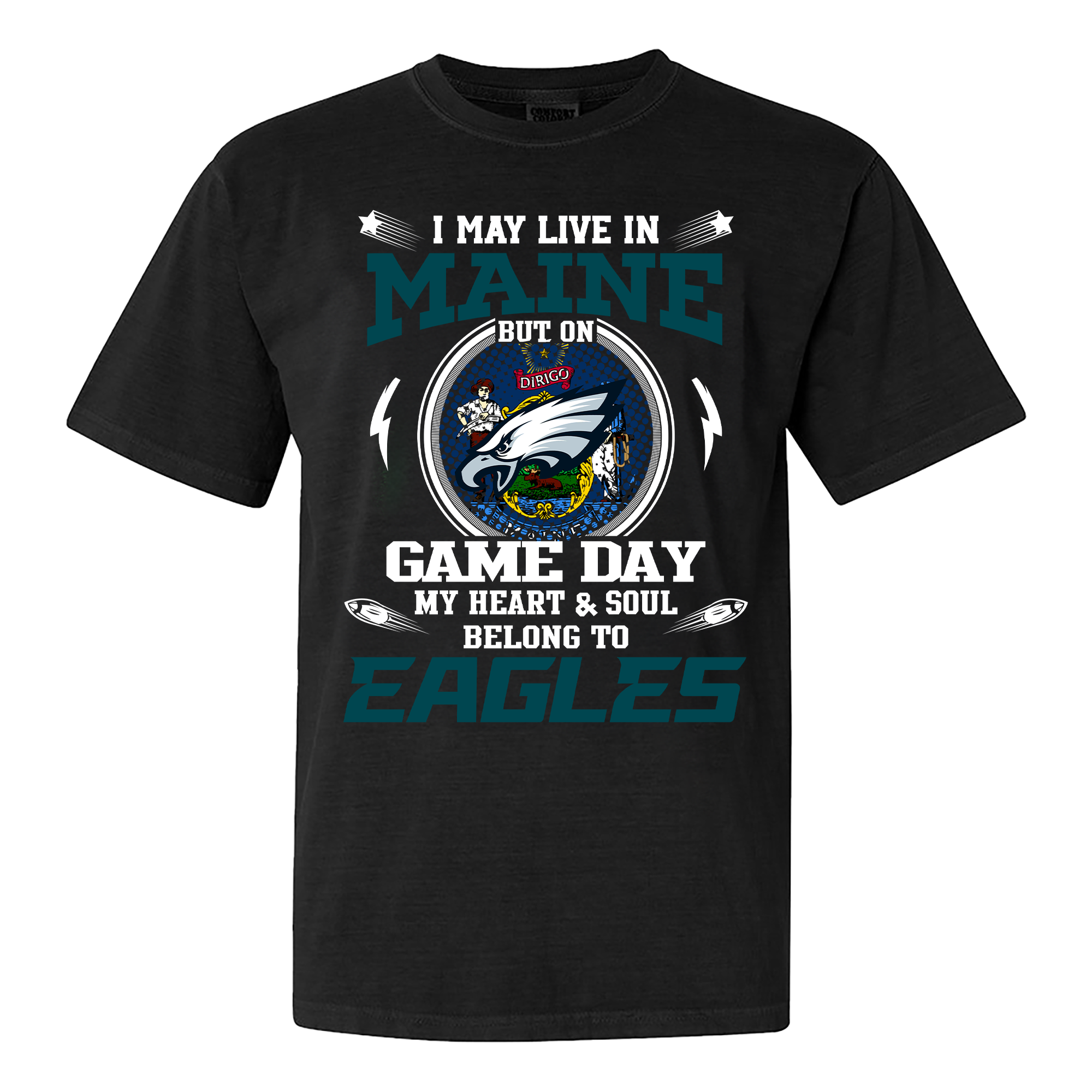 I May Live In Maine But On Game Day My Heart And Soul Belongs To Philadelphia Eagles Shirt PT60024