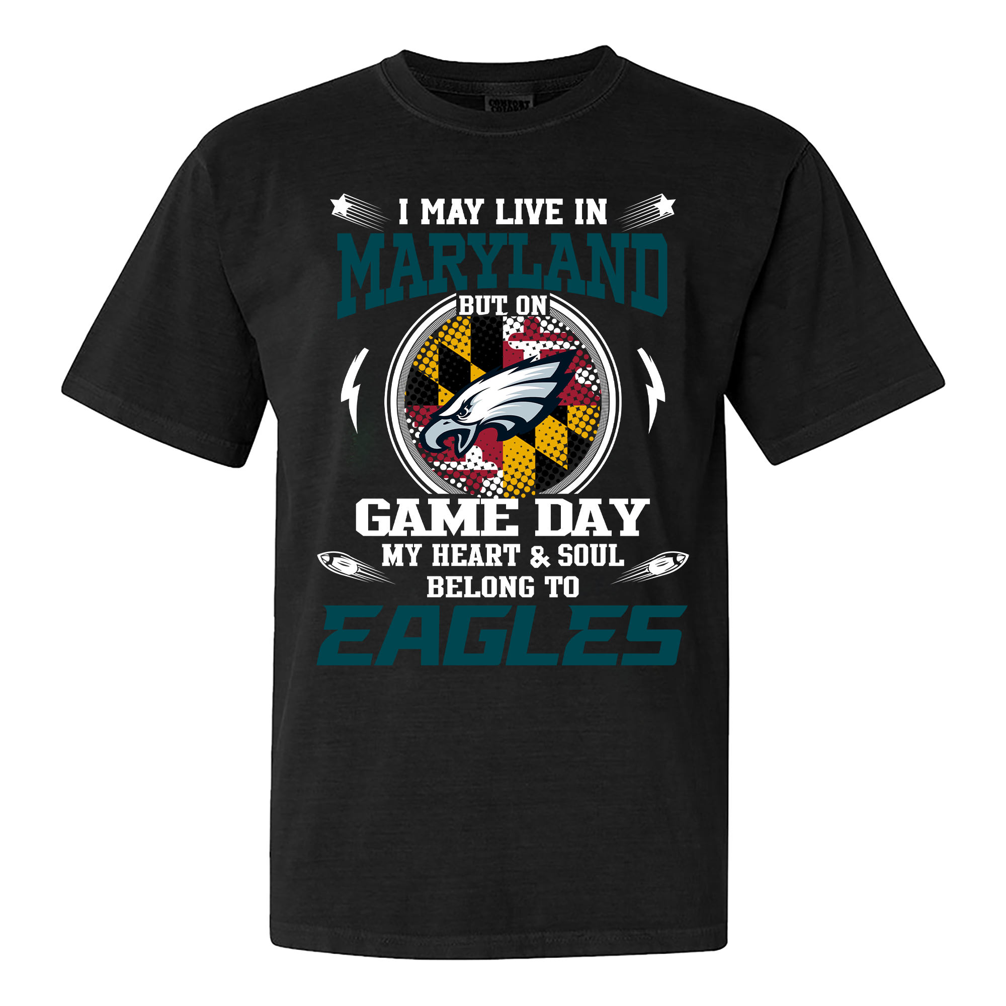 I May Live In Maryland But On Game Day My Heart And Soul Belongs To Philadelphia Eagles Shirt PT60025