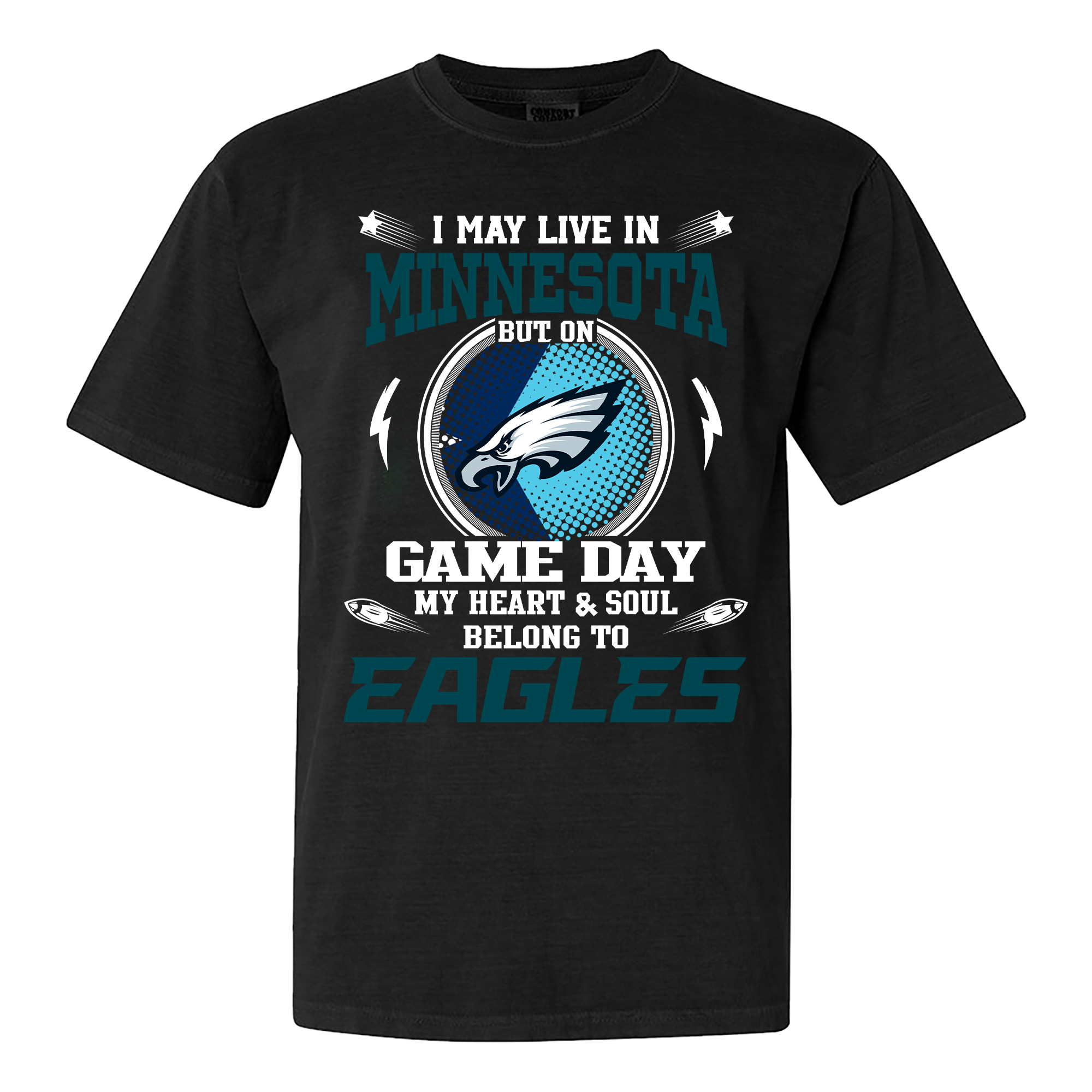 I May Live In Minnesota But On Game Day My Heart And Soul Belongs To Philadelphia Eagles Shirt PT60028