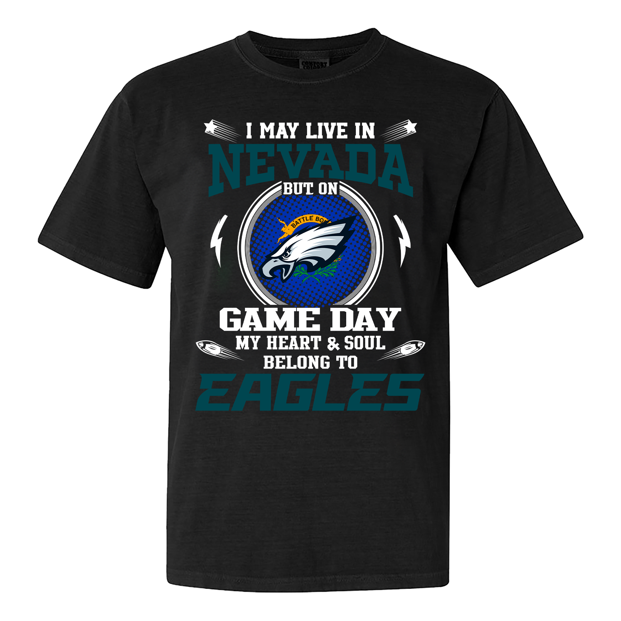 I May Live In Nevada But On Game Day My Heart And Soul Belongs To Philadelphia Eagles Shirt PT60033