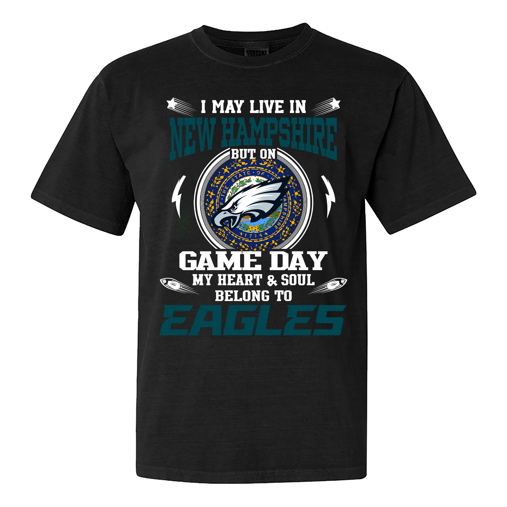 I May Live In New Hampshire But On Game Day My Heart And Soul Belongs To Philadelphia Eagles Shirt PT60034