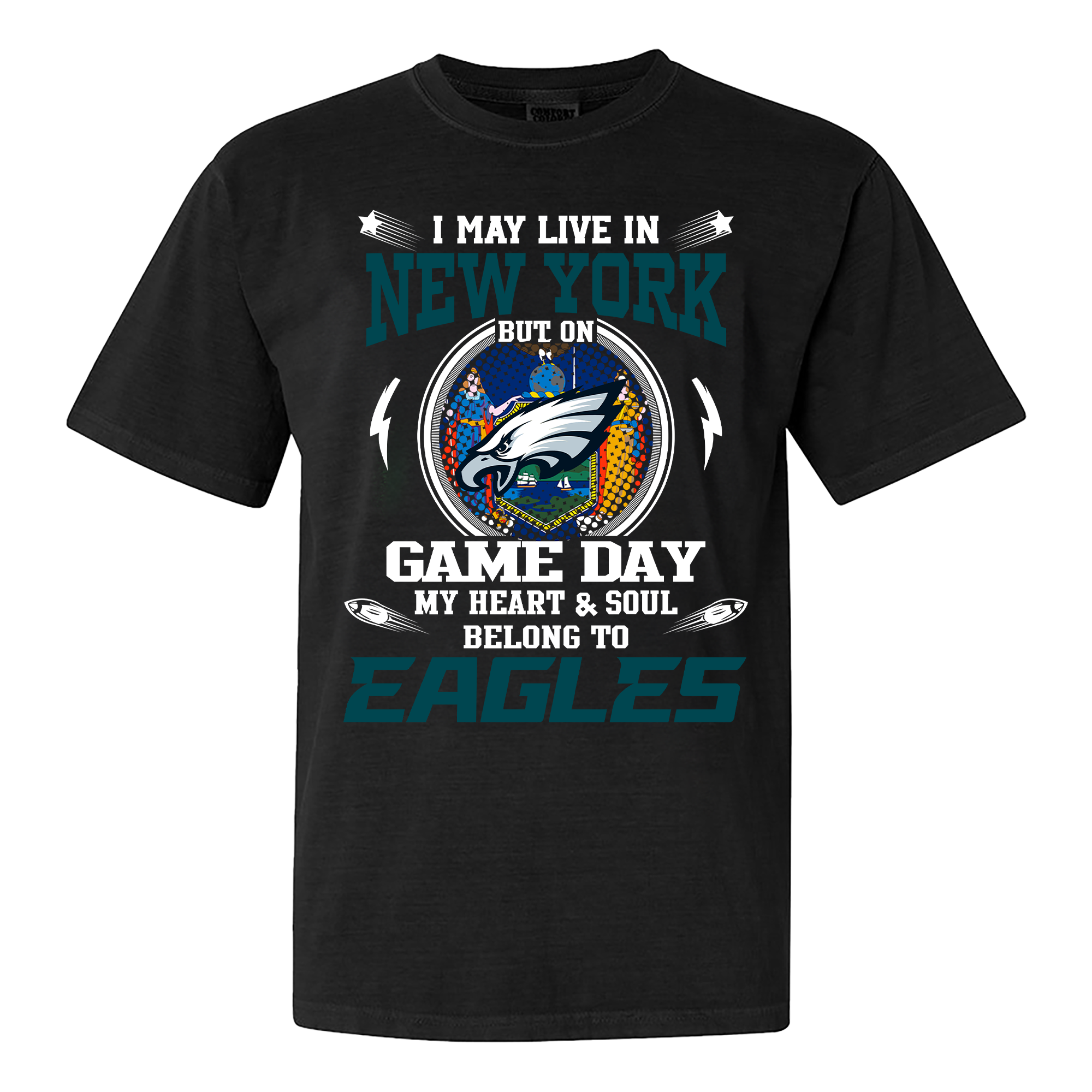 I May Live In New York But On Game Day My Heart And Soul Belongs To Philadelphia Eagles Shirt PT60037