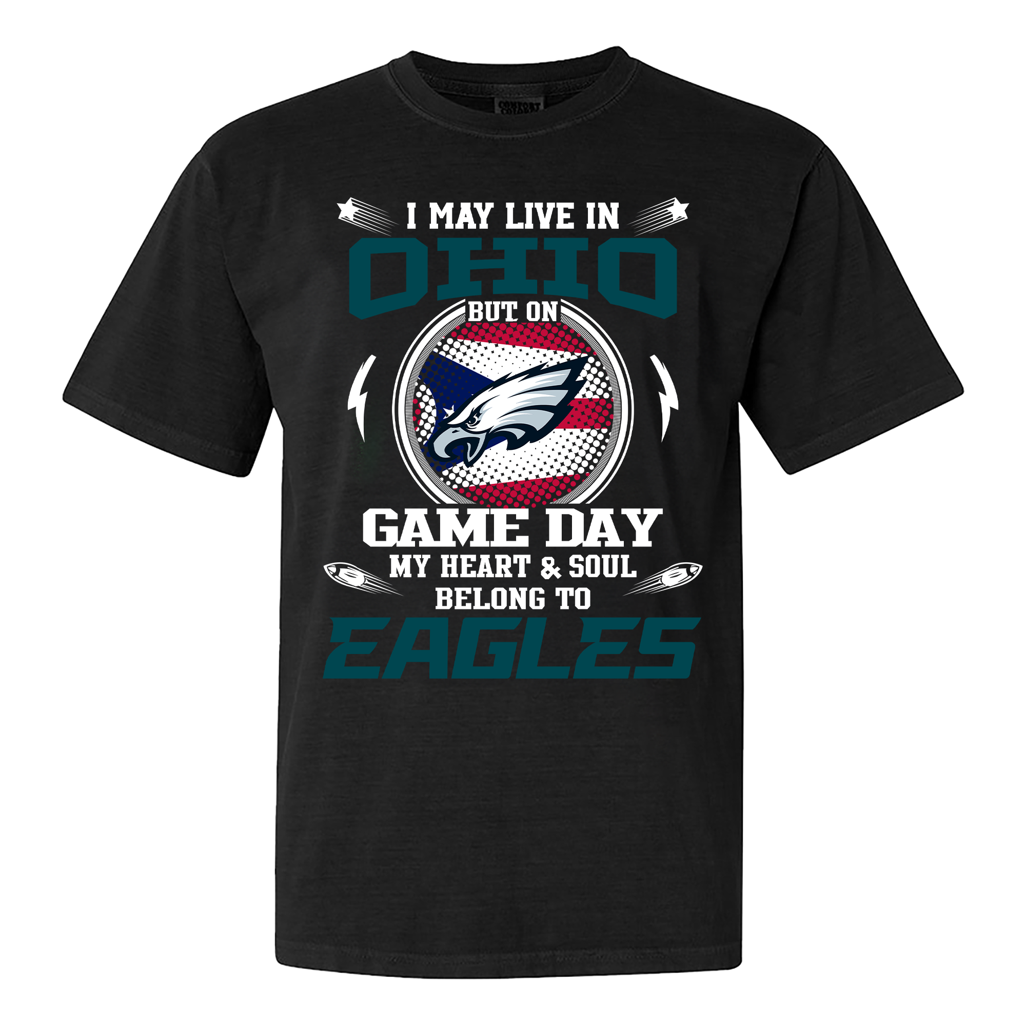 I May Live In Ohio But On Game Day My Heart And Soul Belongs To Philadelphia Eagles Shirt PT60040