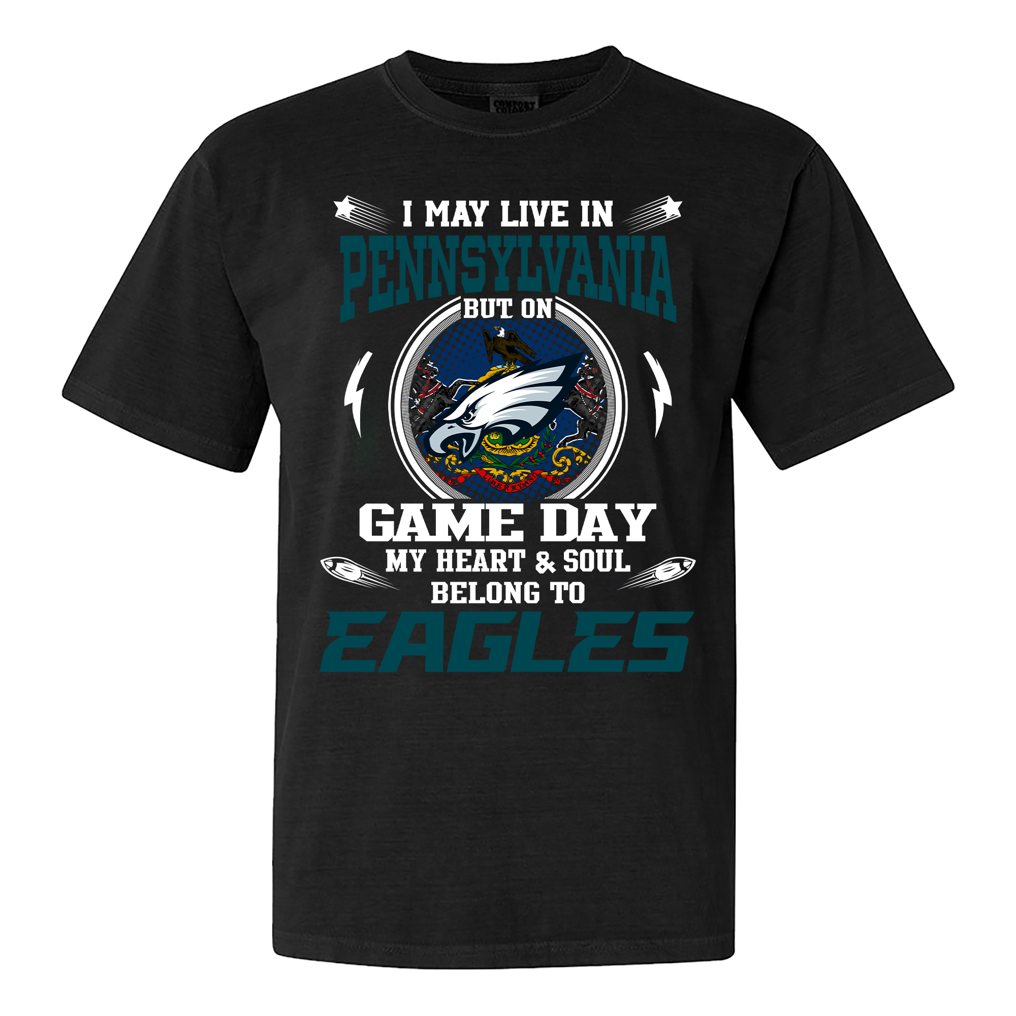 I May Live In Pennsylvania But On Game Day My Heart And Soul Belongs To Philadelphia Eagles Shirt PT60043