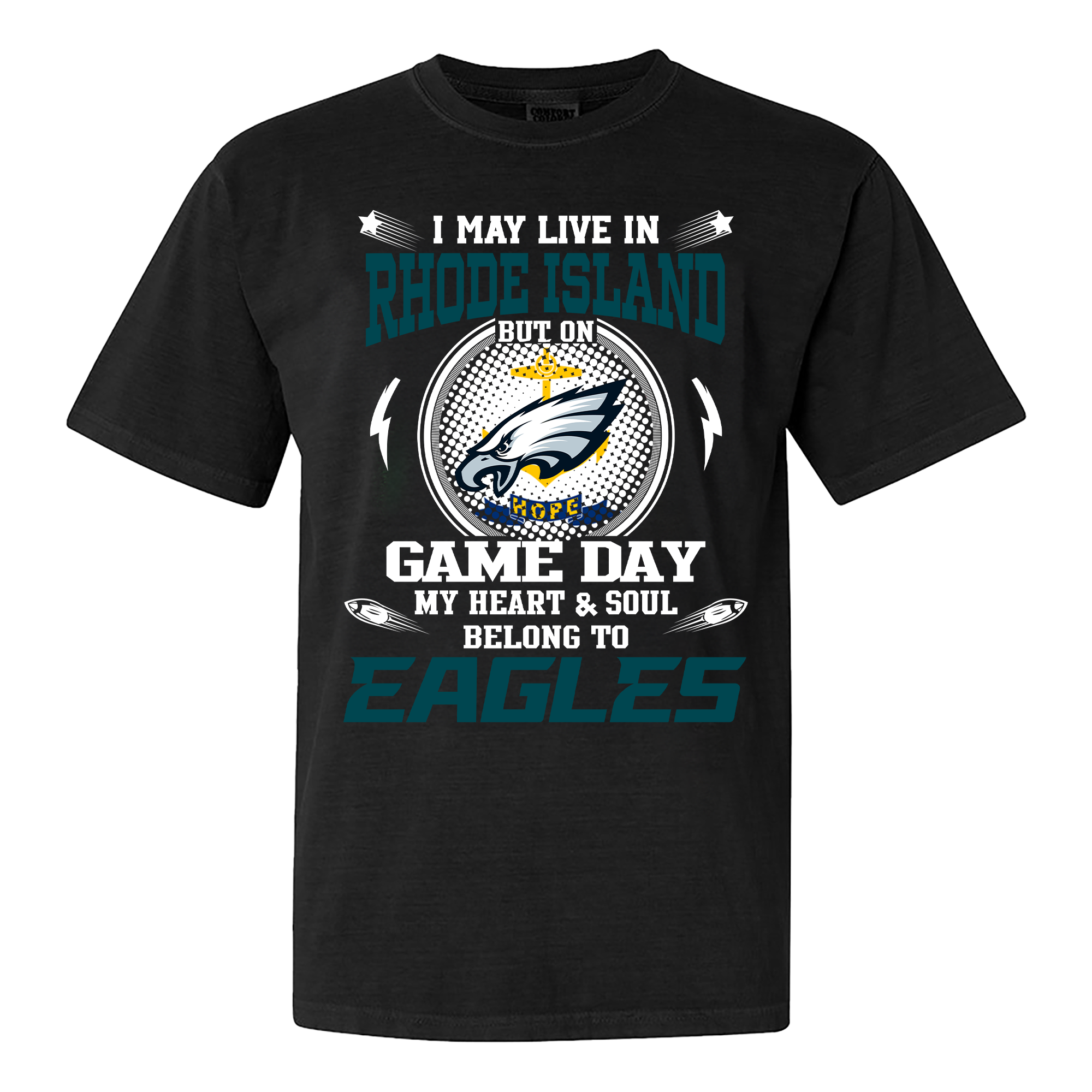 I May Live In Rhode Island But On Game Day My Heart And Soul Belongs To Philadelphia Eagles Shirt PT60044